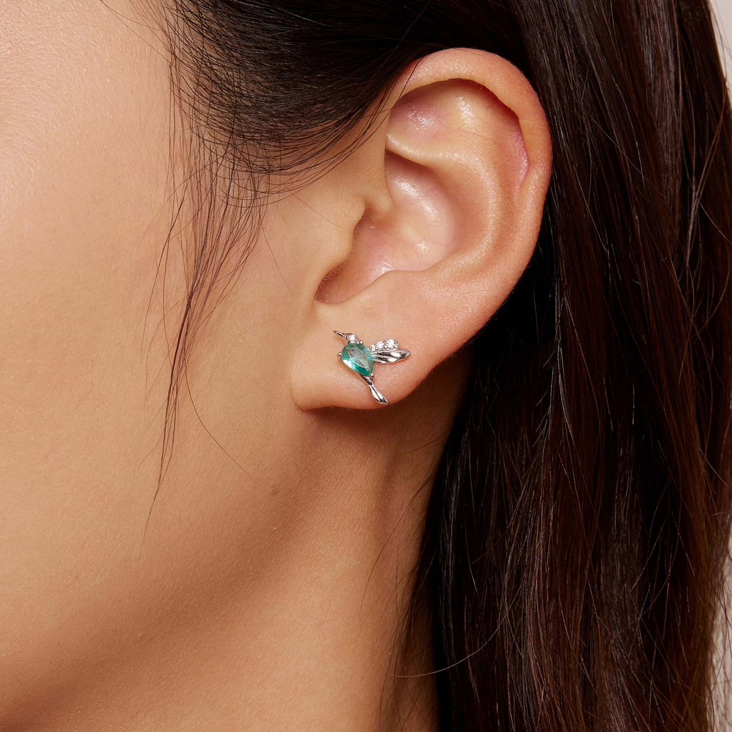 Pandora-stijl Kolibrie Stud Oorbellen - BSE849
