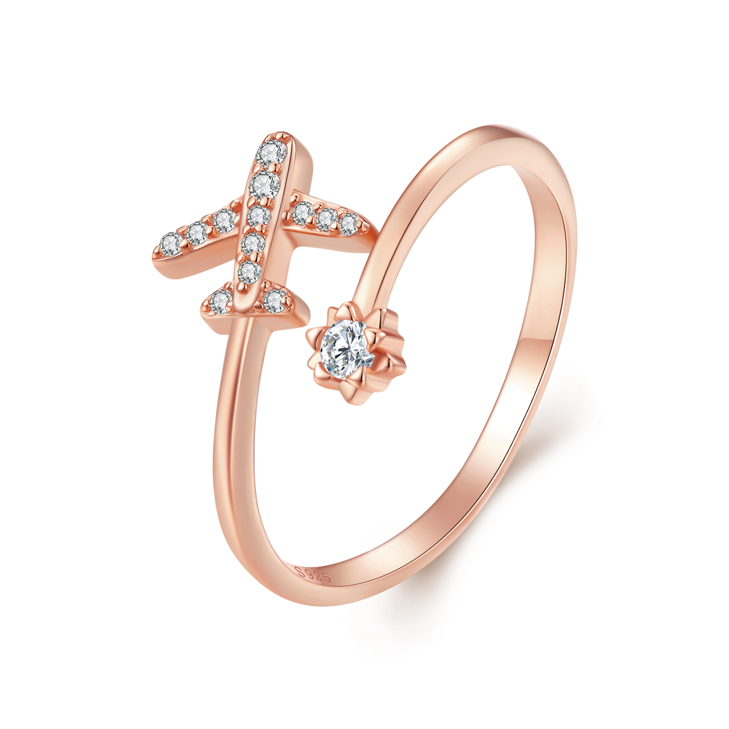 Pandora-stijl roségouden Open Ring voor Afstand - SCR623-C Pandora-stijl roségouden Open Ring voor Afstand - SCR623-C