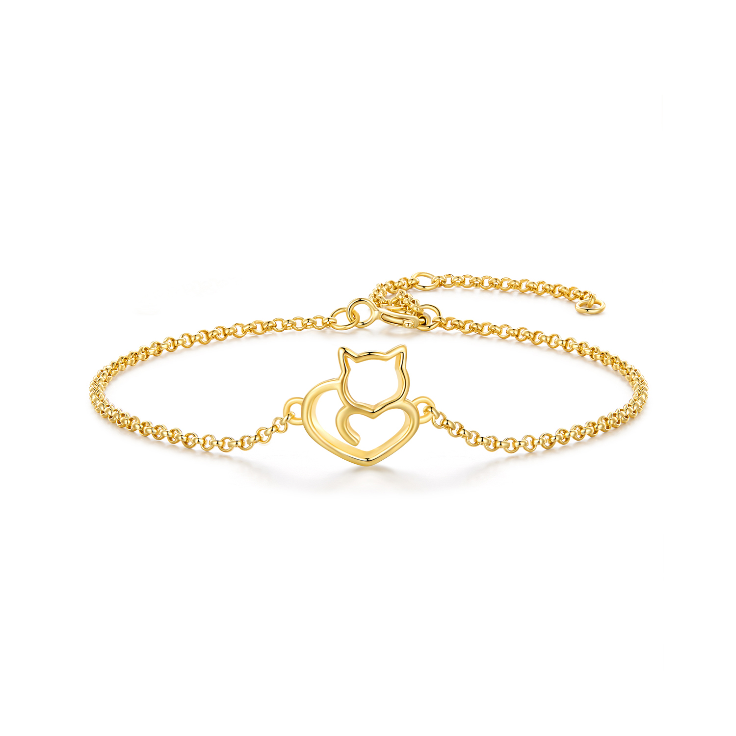 Pandora-stijl schattige kat vergulde armband - SCB102-B Pandora-stijl schattige kat vergulde armband - SCB102-B