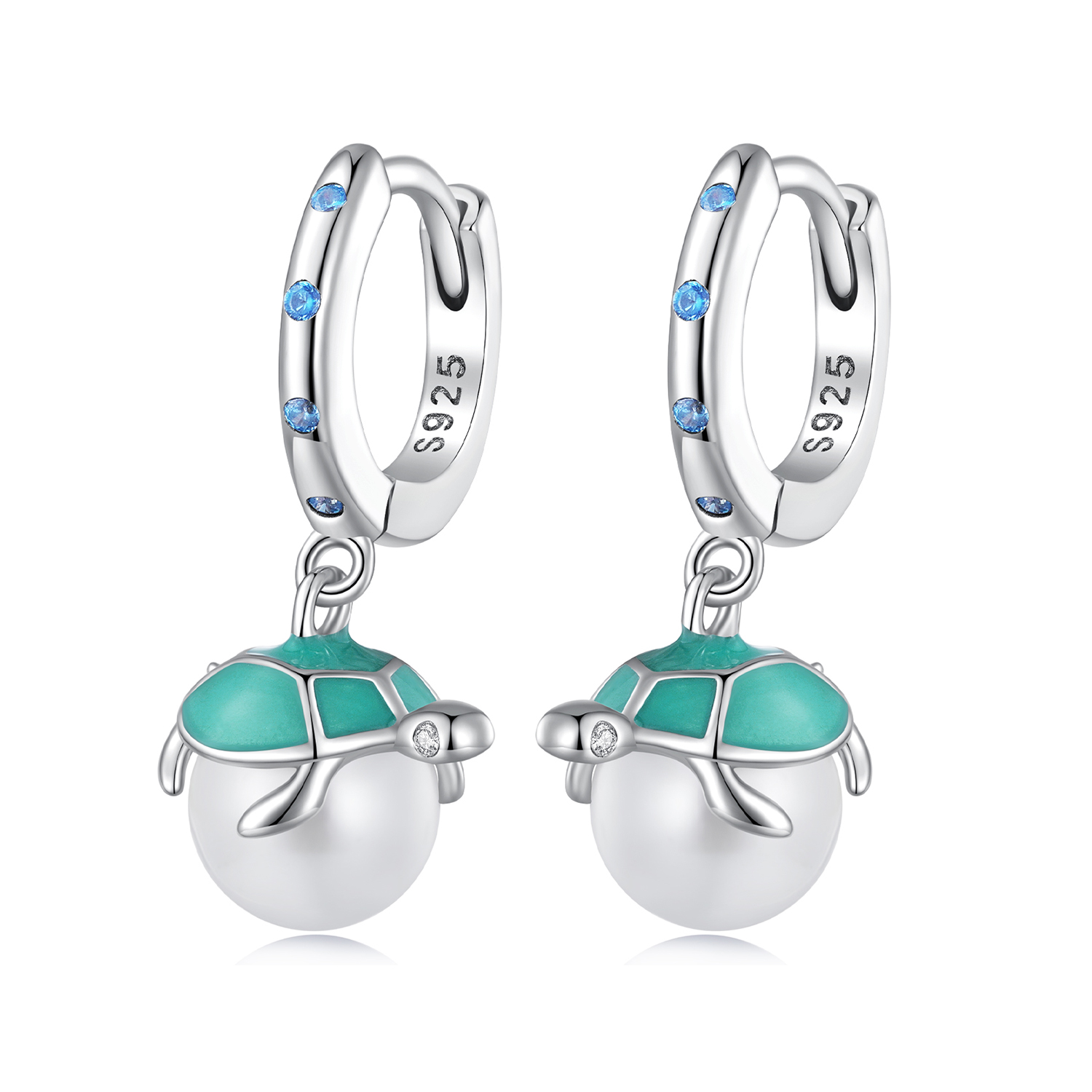Pandora-stijl zeeschildpad oorringen - SCE1597 Pandora-stijl zeeschildpad oorringen - SCE1597