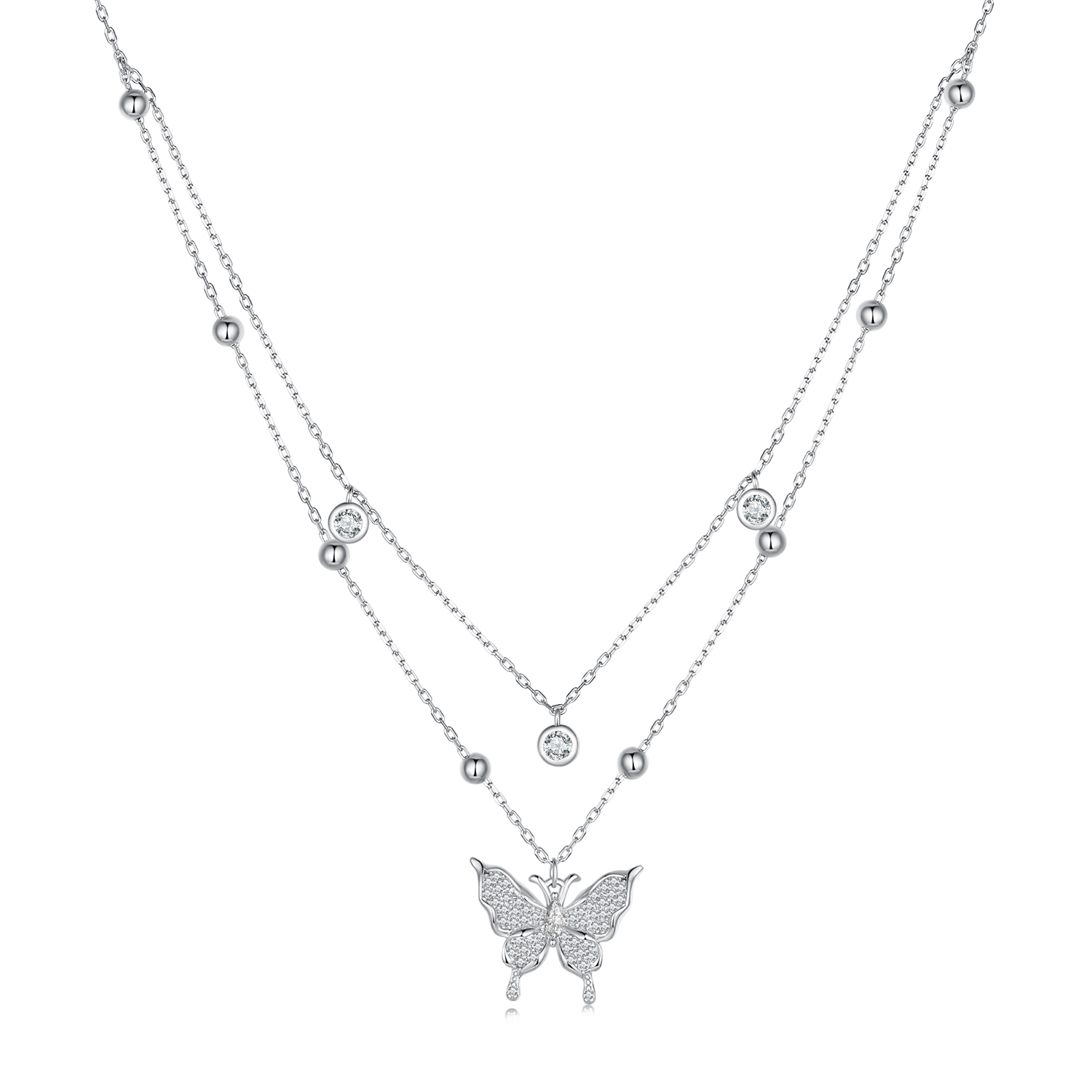 Pandora Stijl Dubbele Ketting - BSN308 Pandora Stijl Dubbele Ketting - BSN308