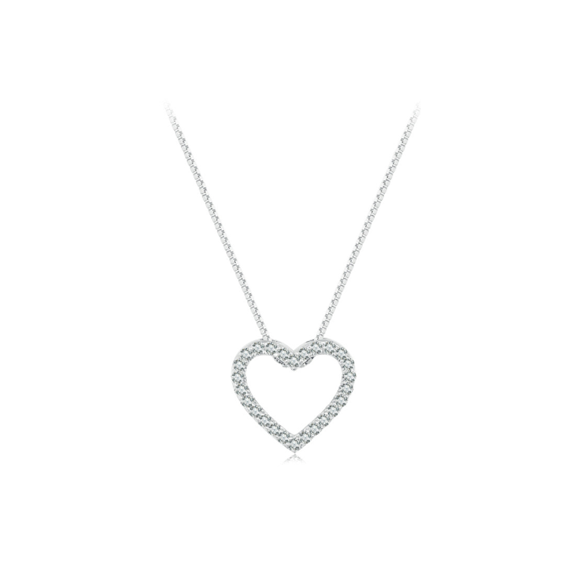 Pandora Stijl Hart Hanger Ketting - MSN019 Pandora Stijl Hart Hanger Ketting - MSN019