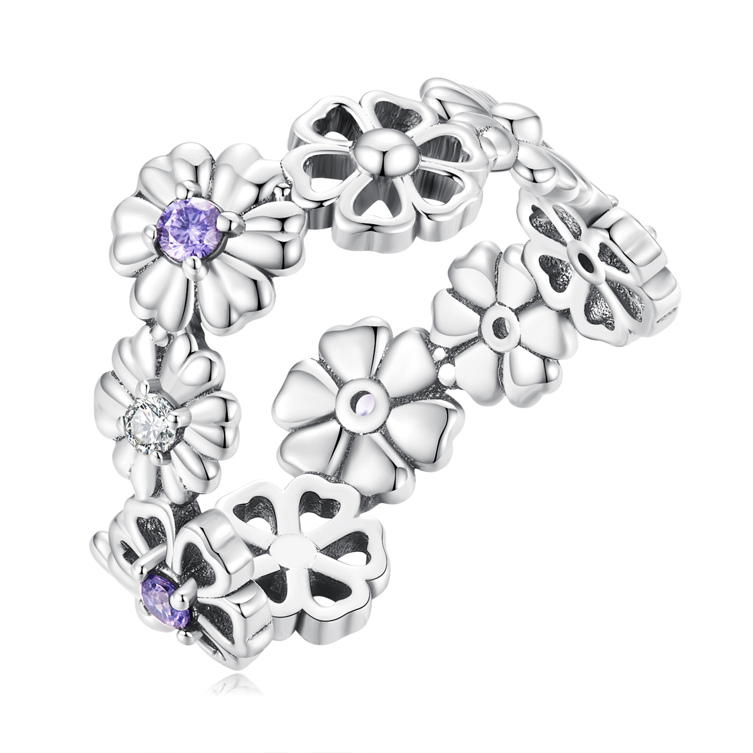 Pandora Stijl Madeliefjes Ketting Ring - SCR873 Pandora Stijl Madeliefjes Ketting Ring - SCR873
