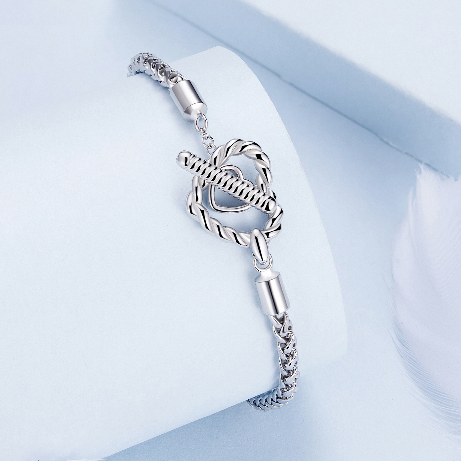 Pandora-stijl hart T-staaf armband - BSB132