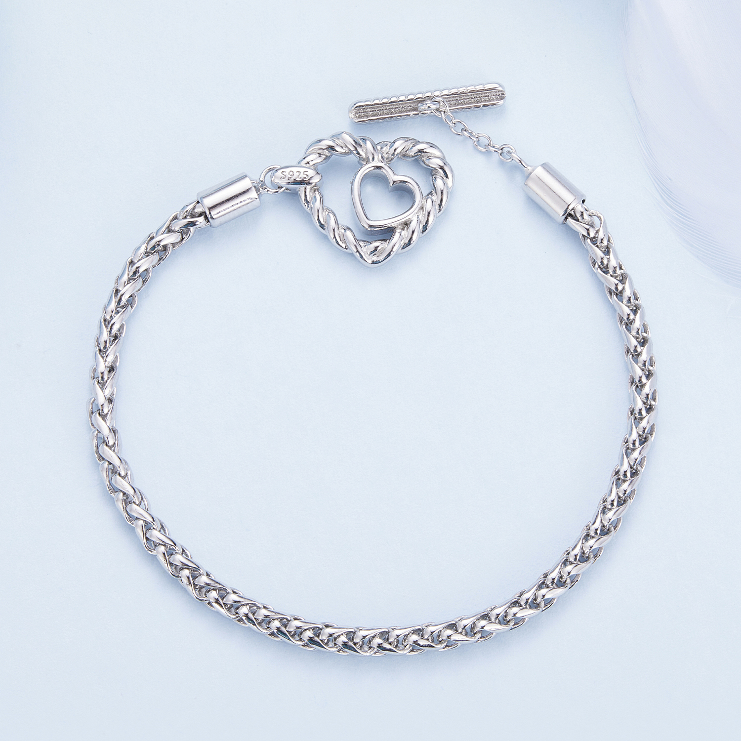Pandora-stijl hart T-staaf armband - BSB132