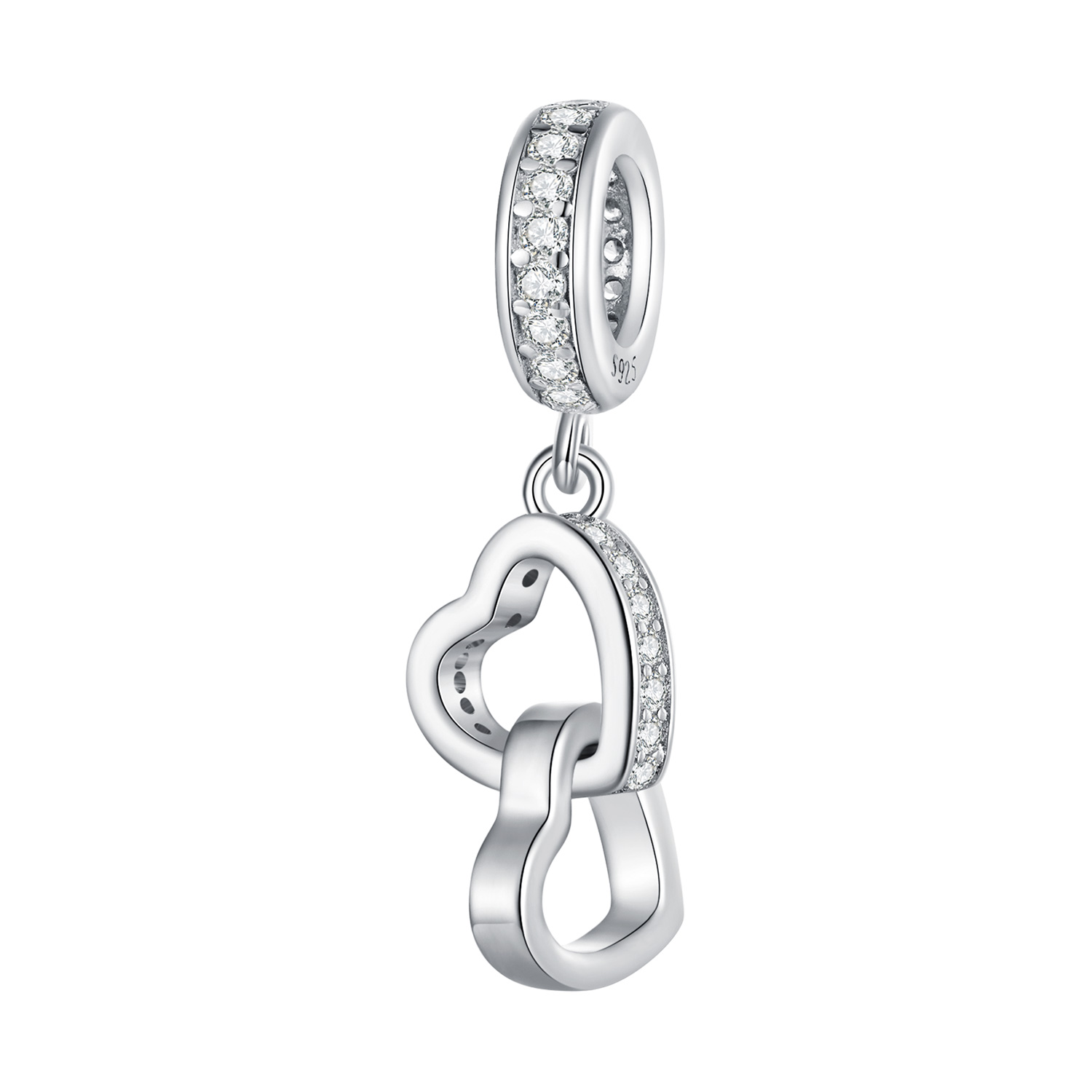 Pandora-stijl verstrengelde hartenbedel - SCC2455 Pandora-stijl verstrengelde hartenbedel - SCC2455