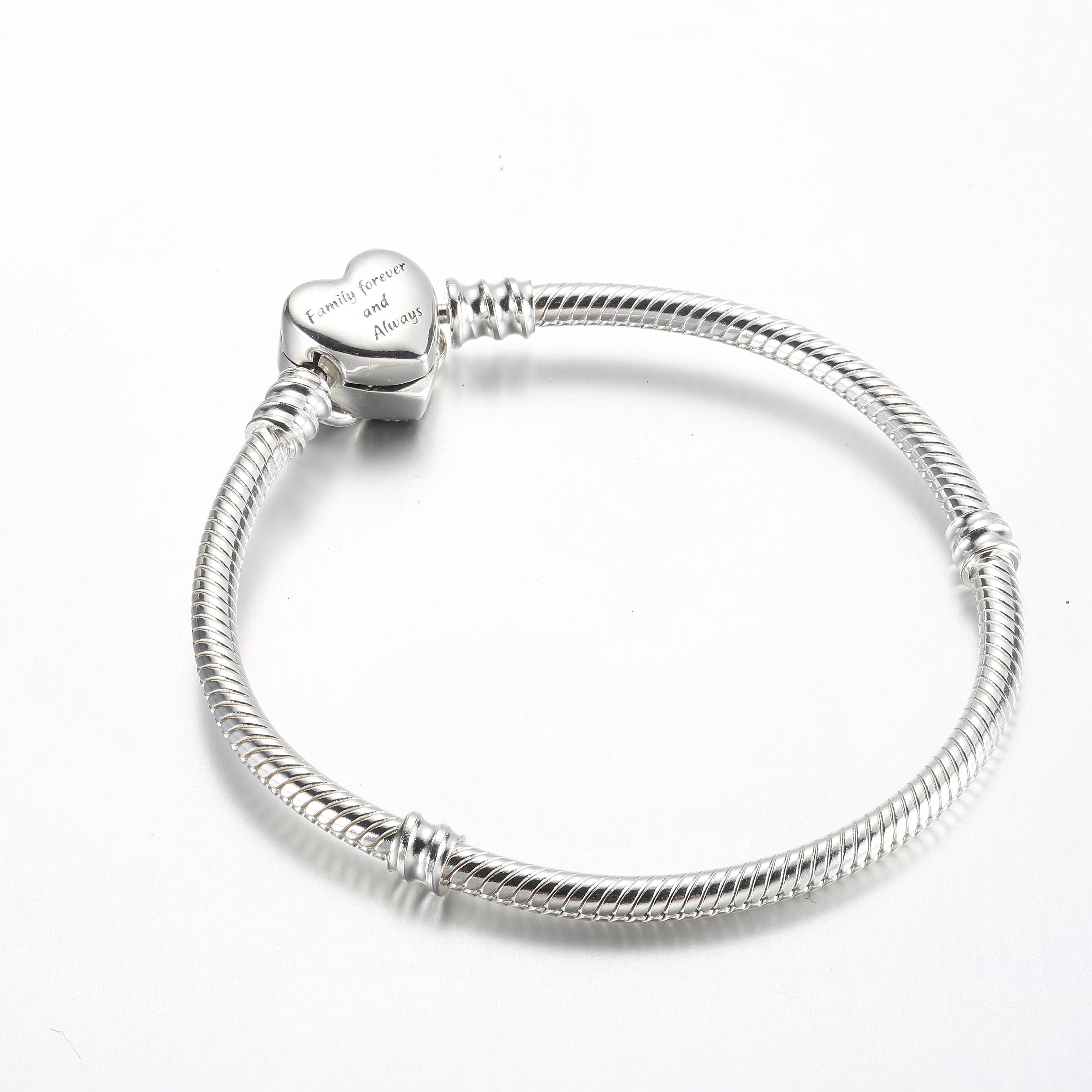 Pandora Moments Sprankelende Infinity Hart Sluiting Snake Chain Armband - 592645C01