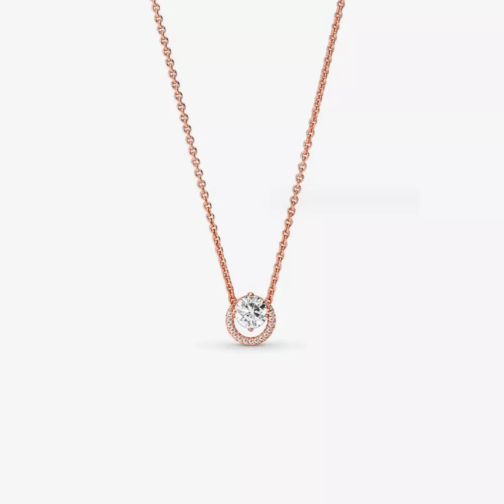 Pandora Schitterende Ronde Halo Hanger Collier Ketting - 361174C02-45