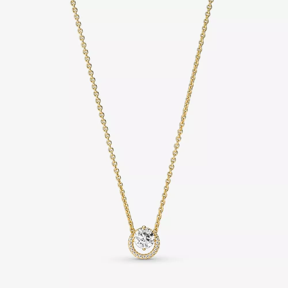 Pandora Sprankelende Ronde Halo Hanger Collier Ketting - 361174C01-45