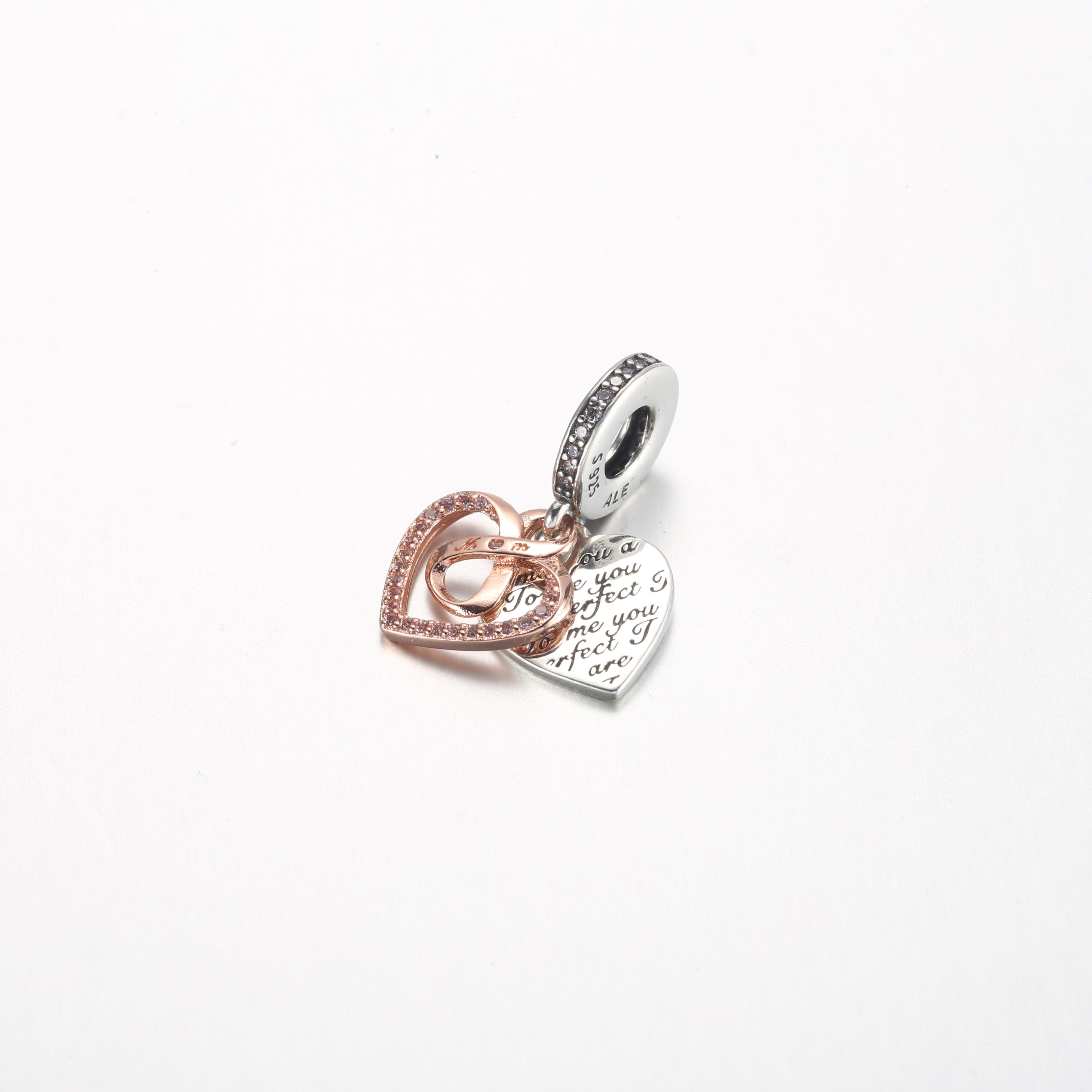 Pandora Two-tone Infinity Heart Double Dangle Bedel - 782641C01