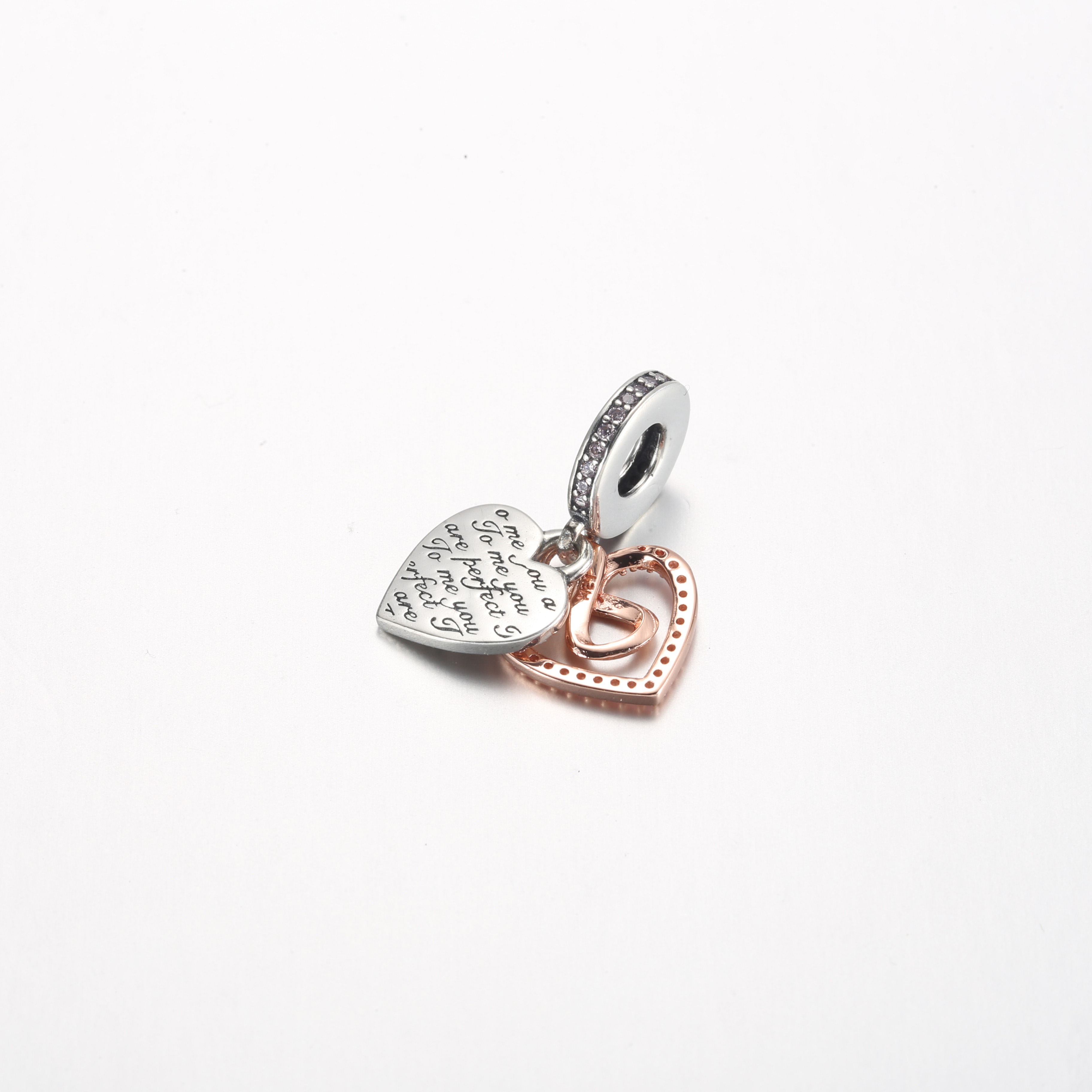 Pandora Two-tone Infinity Heart Double Dangle Bedel - 782641C01
