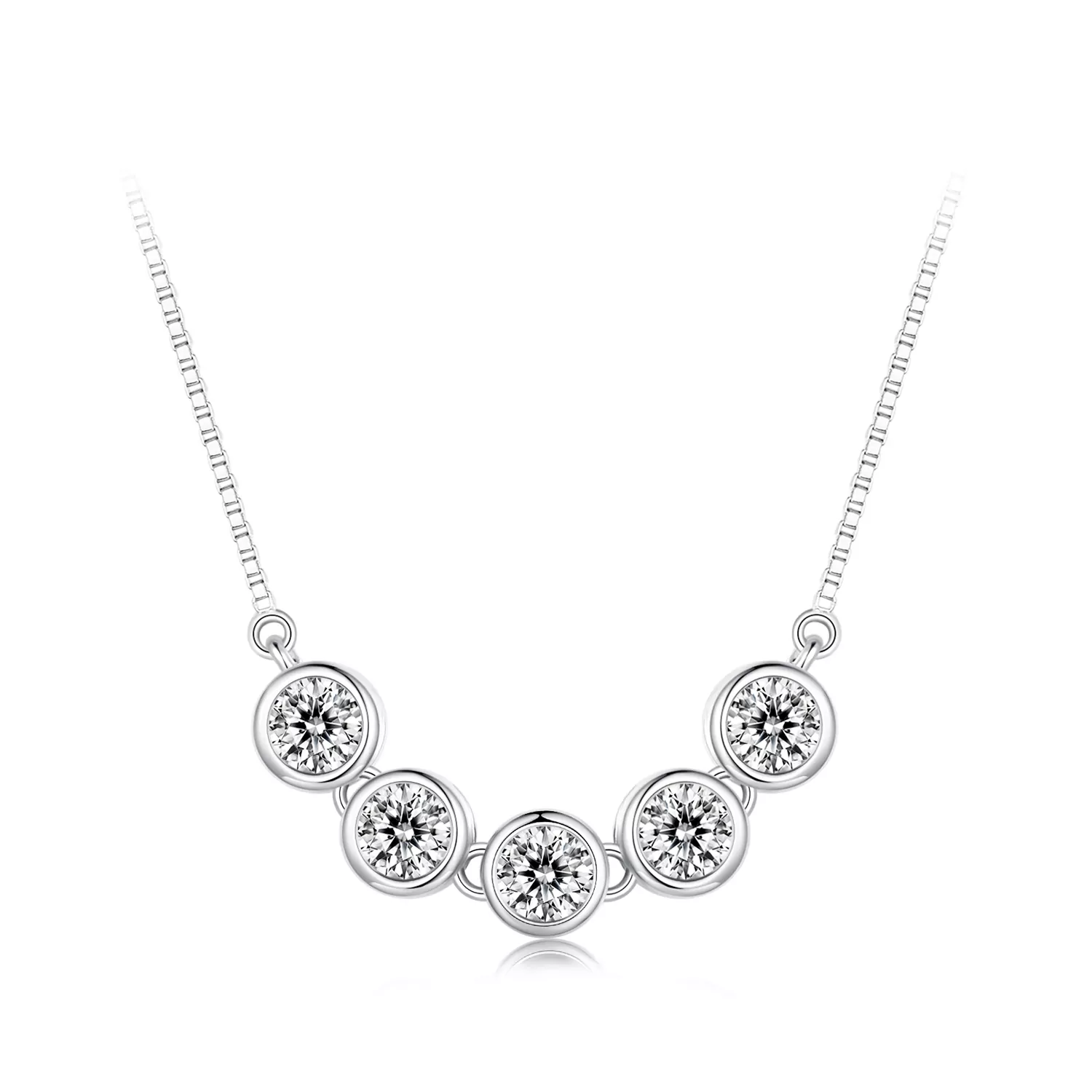 Pandora Stijl 0.3Ct Moissanite Ketting (Één Certificaat) - MSN022