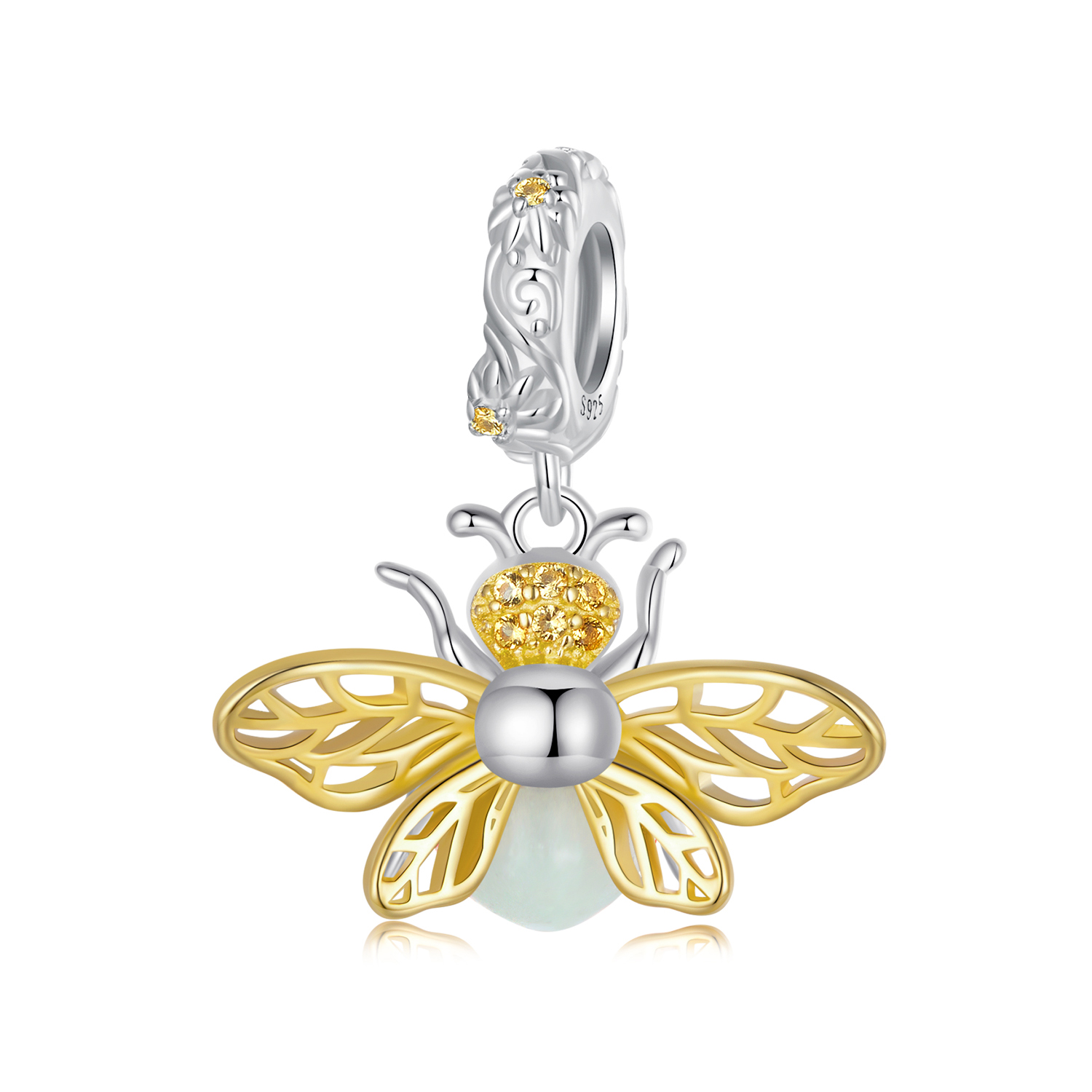 Pandora Stijl Bee Glow-In-The-Dark Hanger - SCC2616 Pandora Stijl Bee Glow-In-The-Dark Hanger - SCC2616