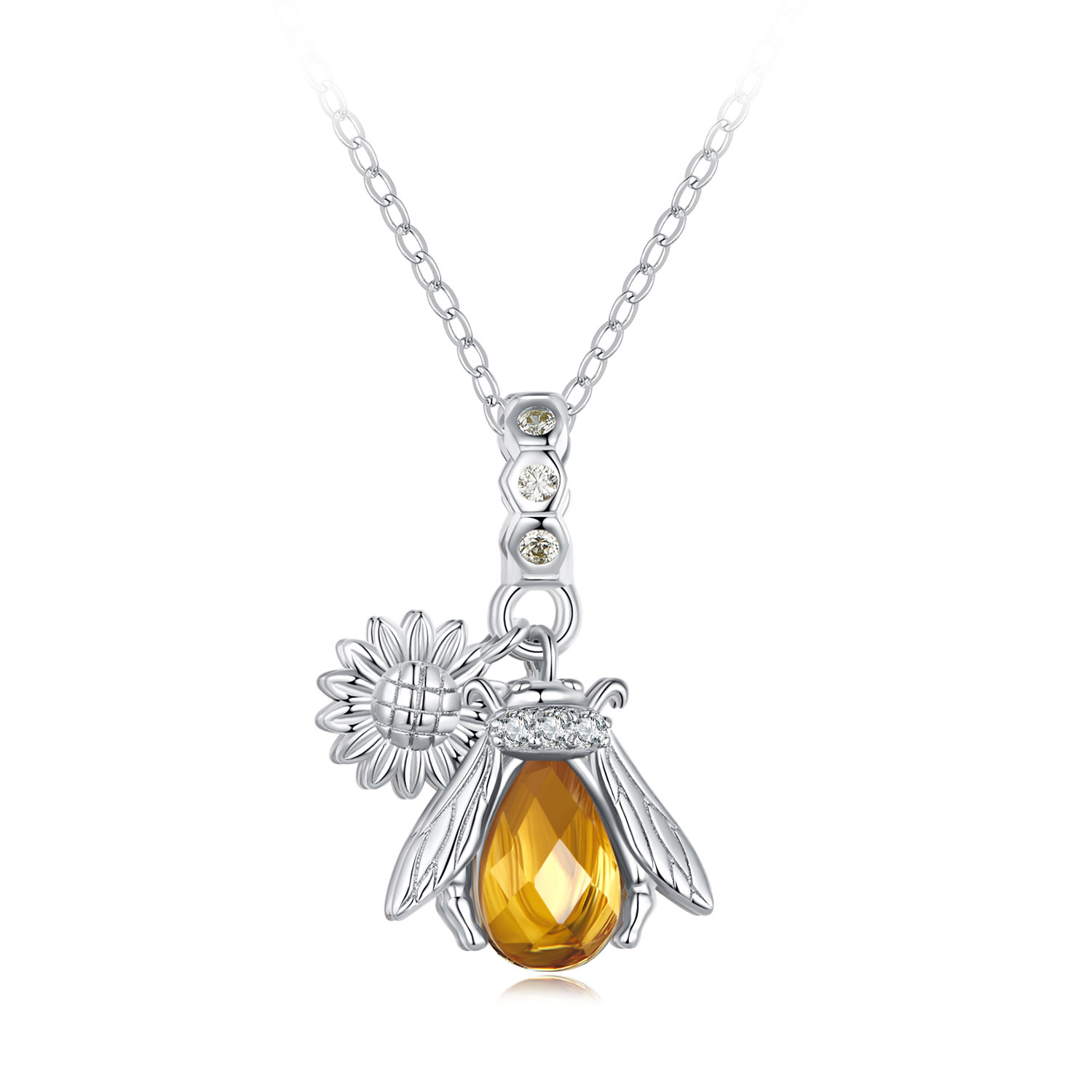 Pandora Stijl Bijen Madeliefjes Ketting - BSN356 Pandora Stijl Bijen Madeliefjes Ketting - BSN356