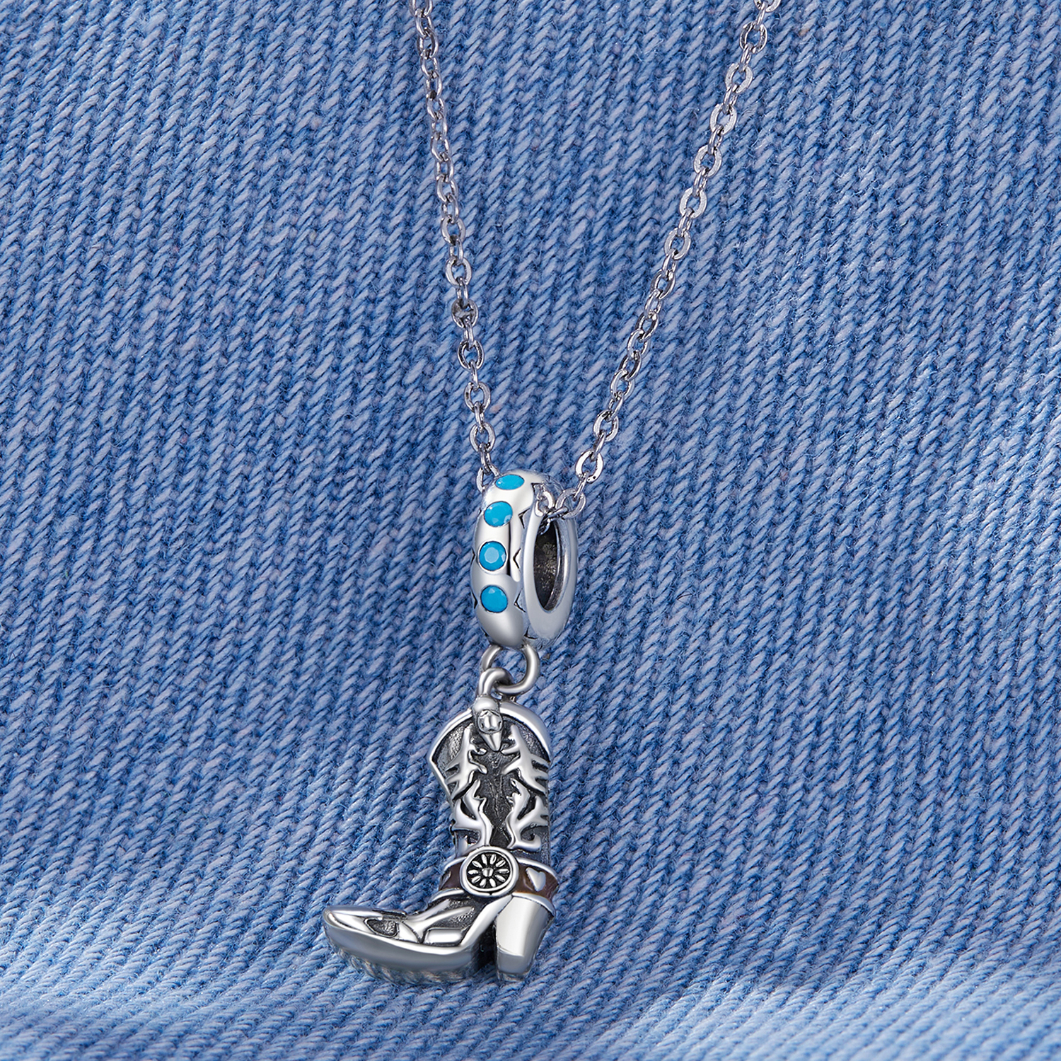 Pandora Stijl Cowboy Leren Laarzen Hanger - SCC2566