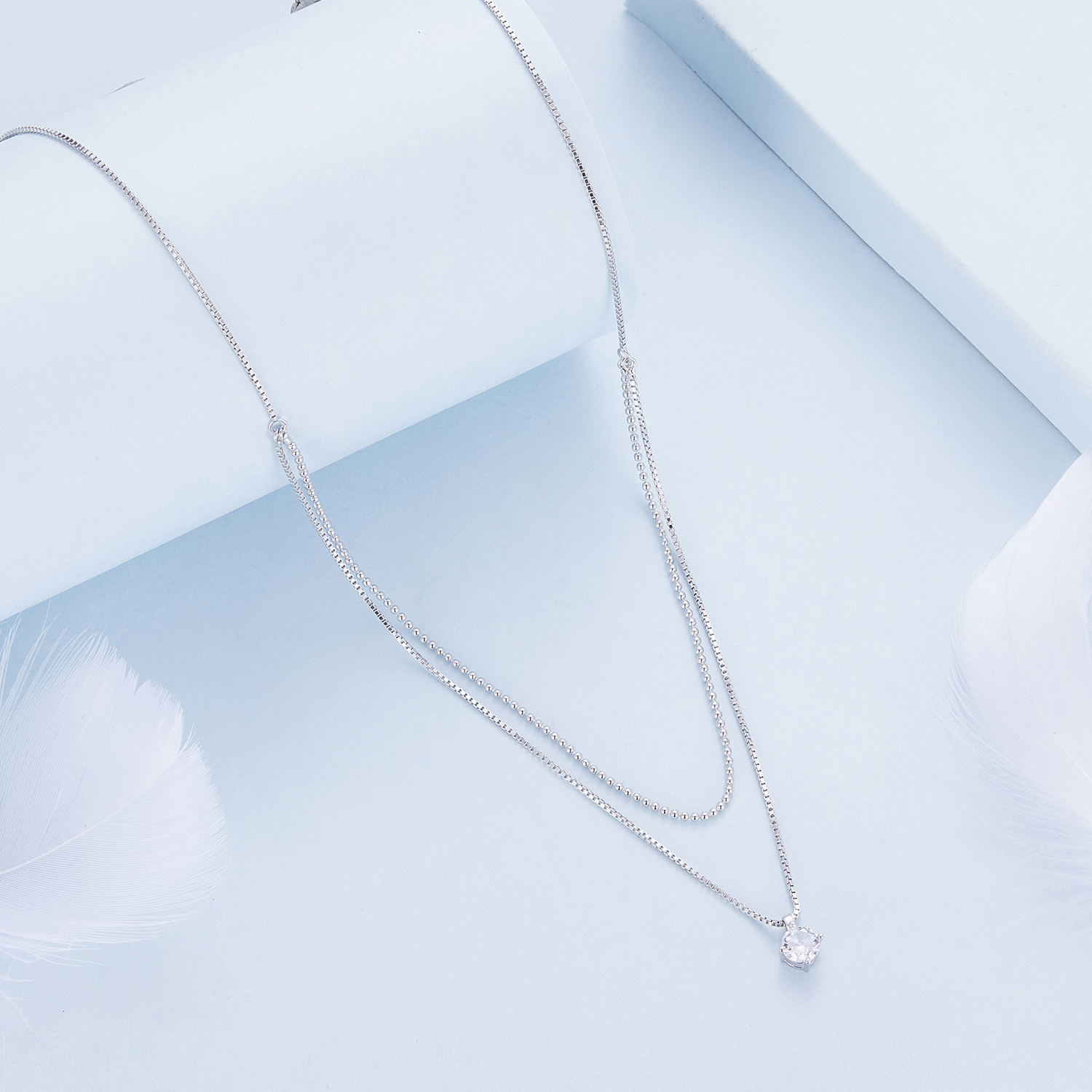 Pandora stijl Glanzende Dubbele Laag Ketting - BSN358