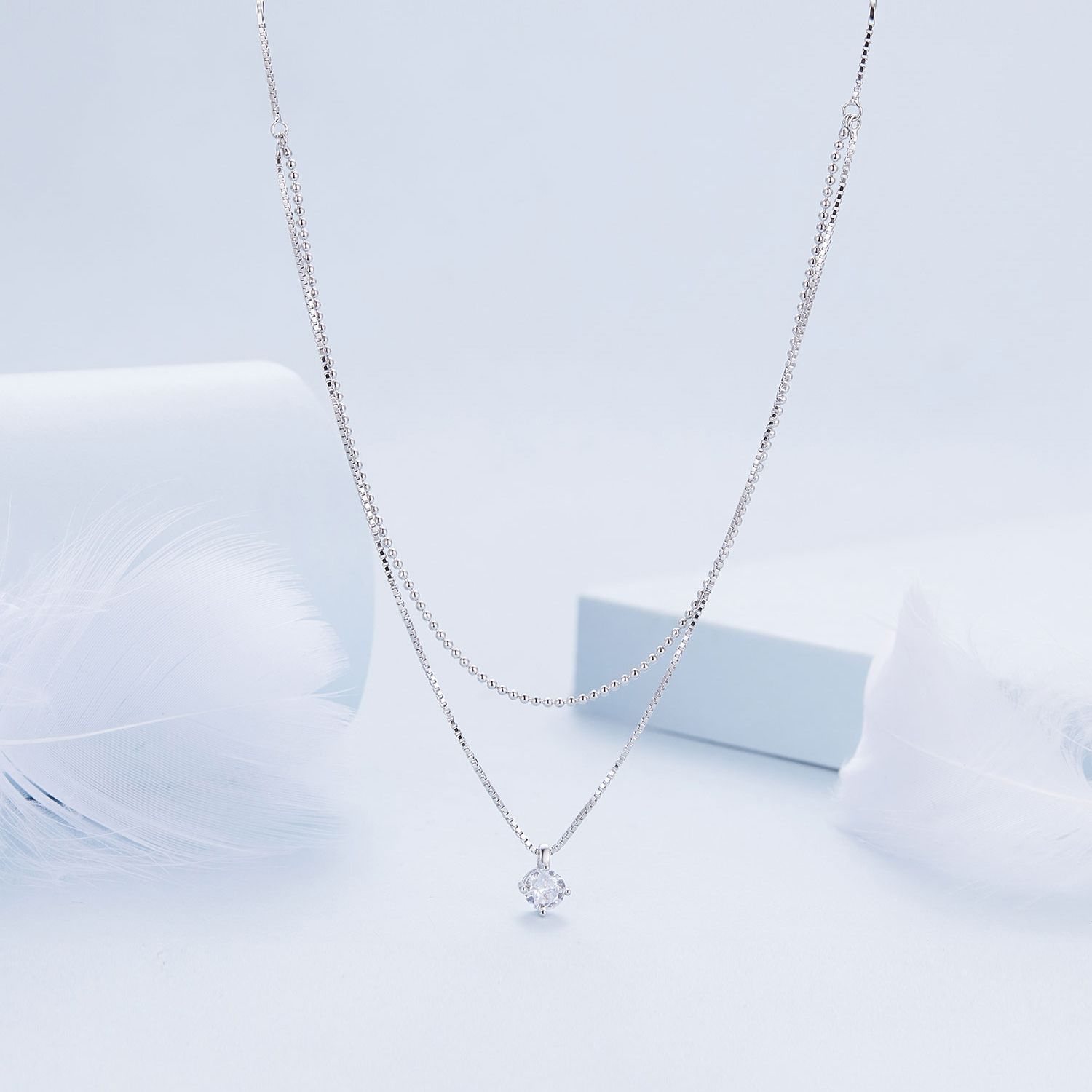 Pandora stijl Glanzende Dubbele Laag Ketting - BSN358