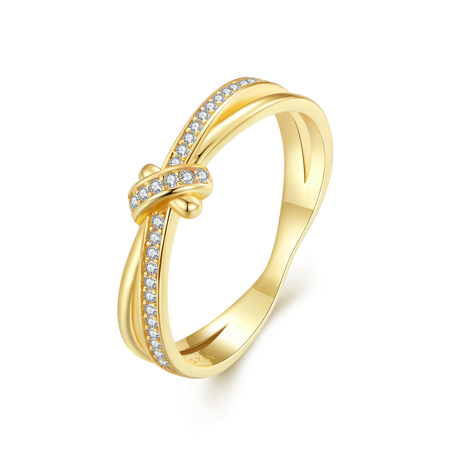 Pandora Stijl Gouden Knoop Ring - SCR896-B Pandora Stijl Gouden Knoop Ring - SCR896-B