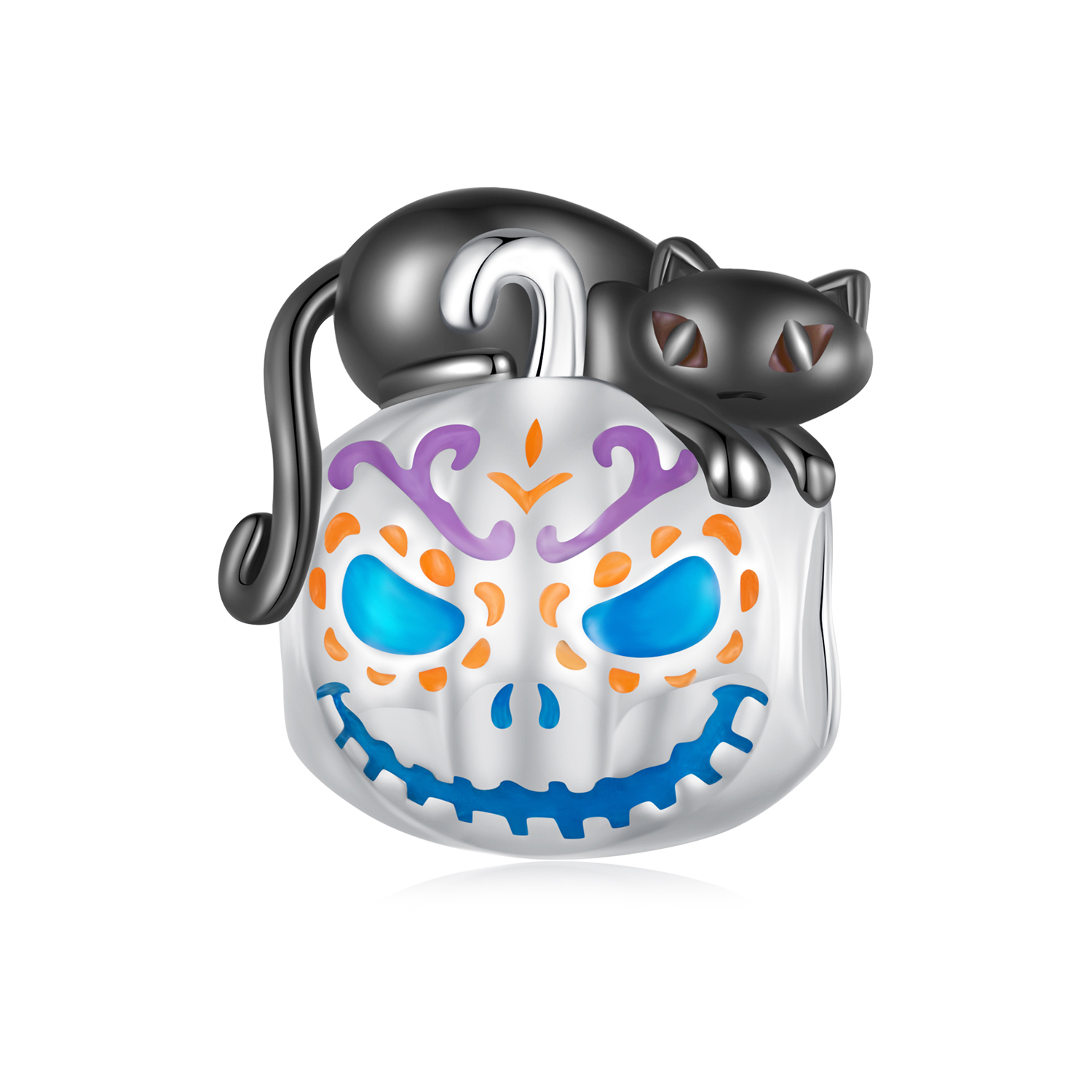 Pandora Stijl Halloween Jack-O-Lantern Bedel - SCC2626 Pandora Stijl Halloween Jack-O-Lantern Bedel - SCC2626