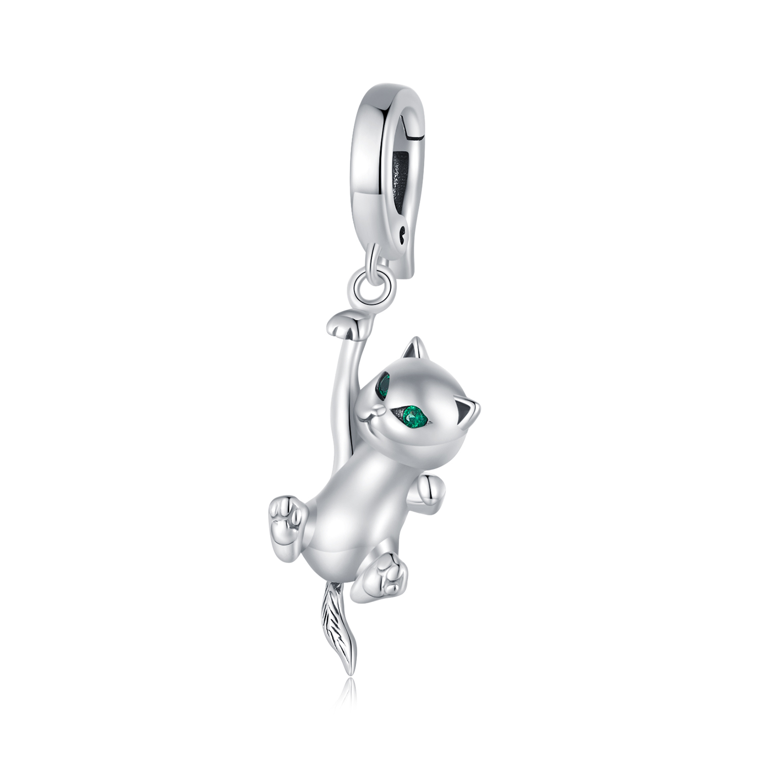 Pandora Stijl Hangende Kat - SCC2572 Pandora Stijl Hangende Kat - SCC2572