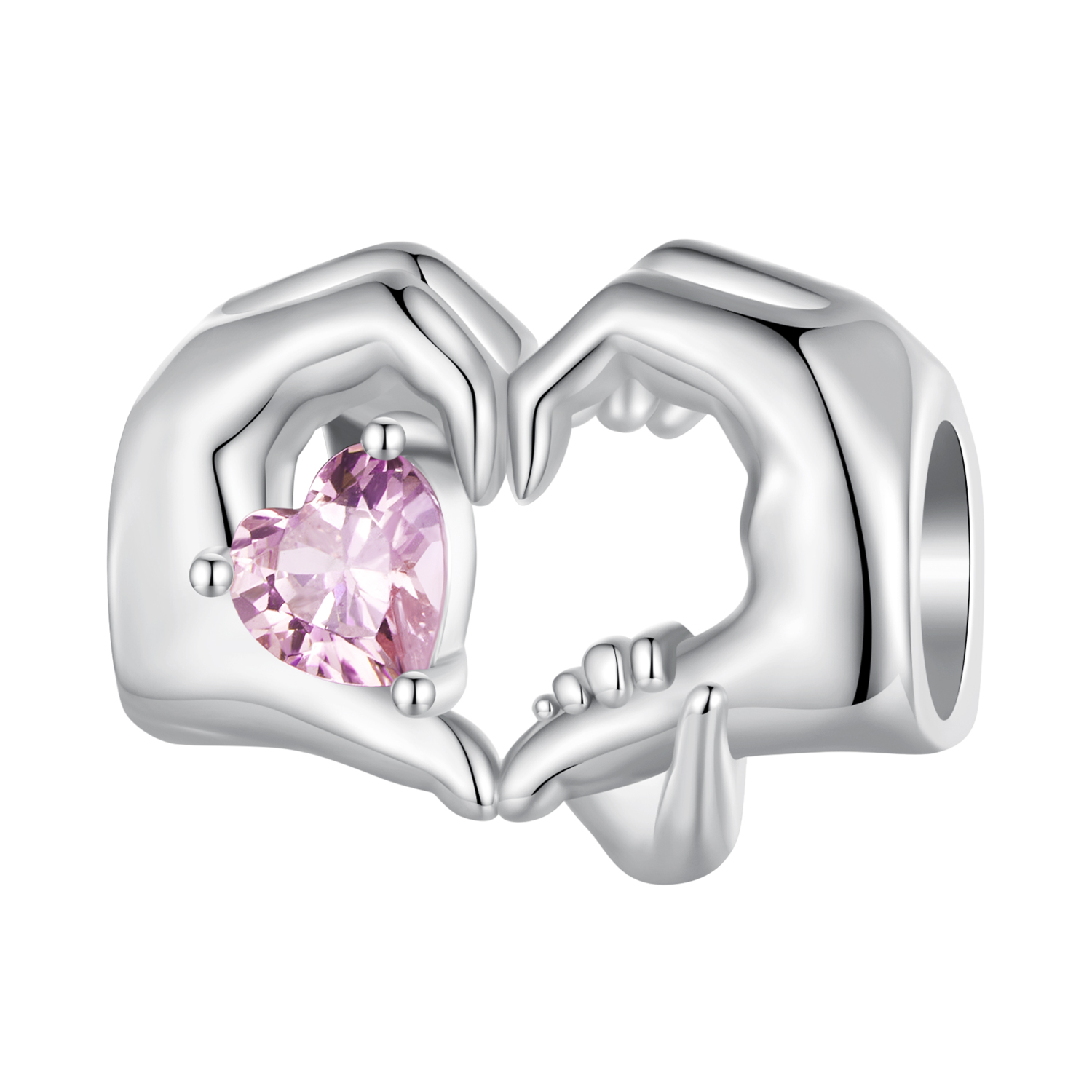 Pandora Stijl Hart Gebaar Bedel - BSC829 Pandora Stijl Hart Gebaar Bedel - BSC829