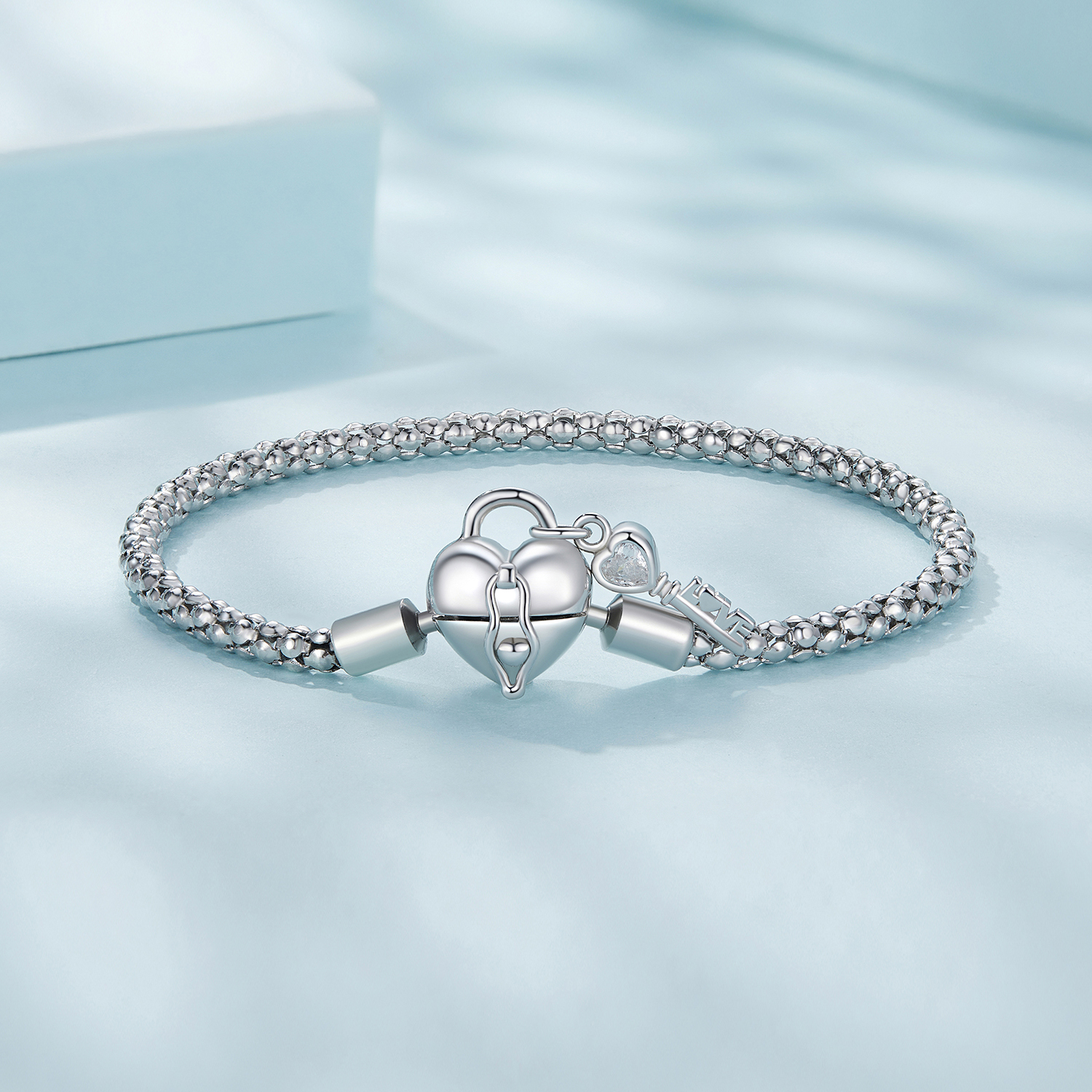 Pandora Stijl Hart Sleutelhanger Armband - SCB259