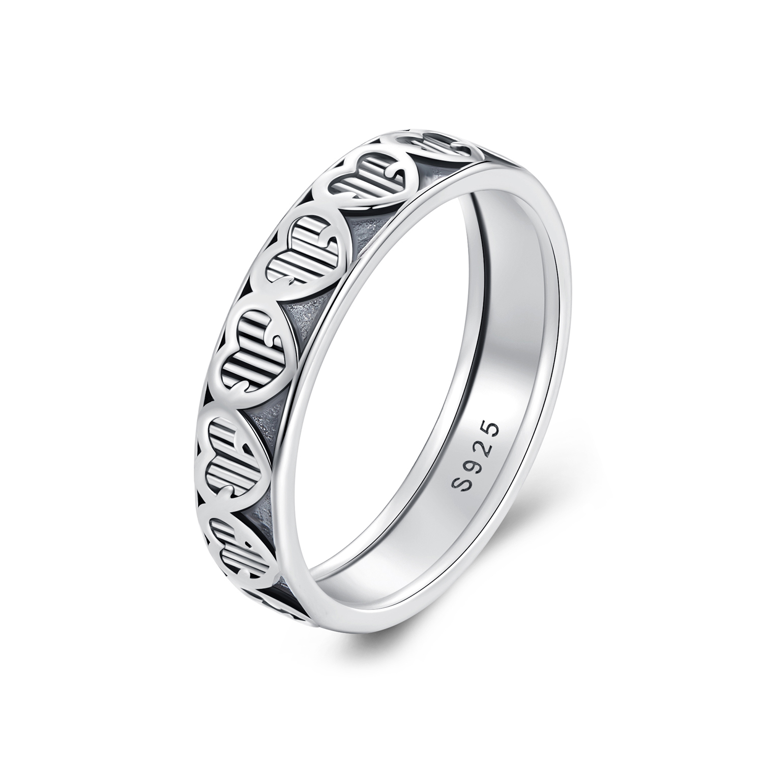 Pandora Stijl Hartvormige Ingelegde Ring - SCR964