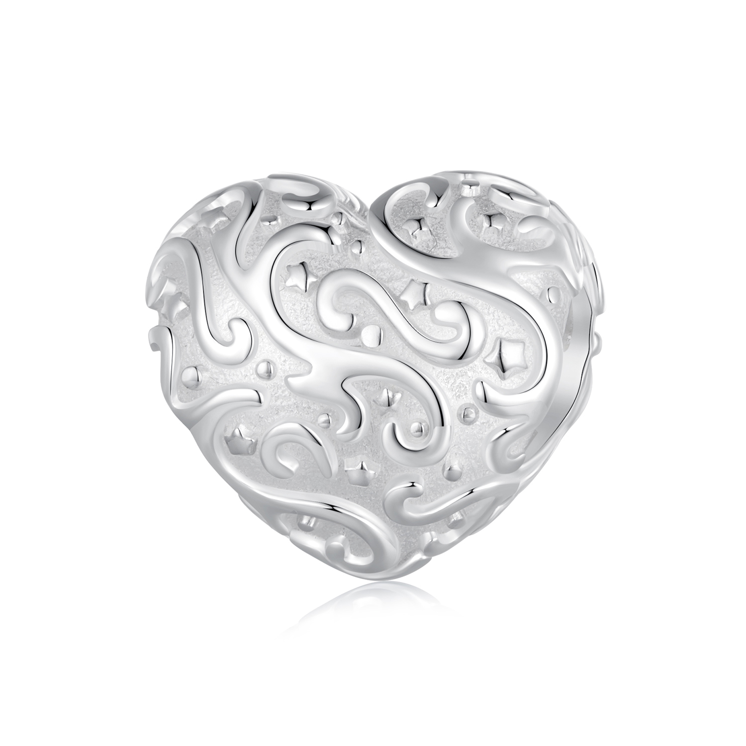 Pandora Stijl Hartvormige Patroon Bedel - SCC2618 Pandora Stijl Hartvormige Patroon Bedel - SCC2618