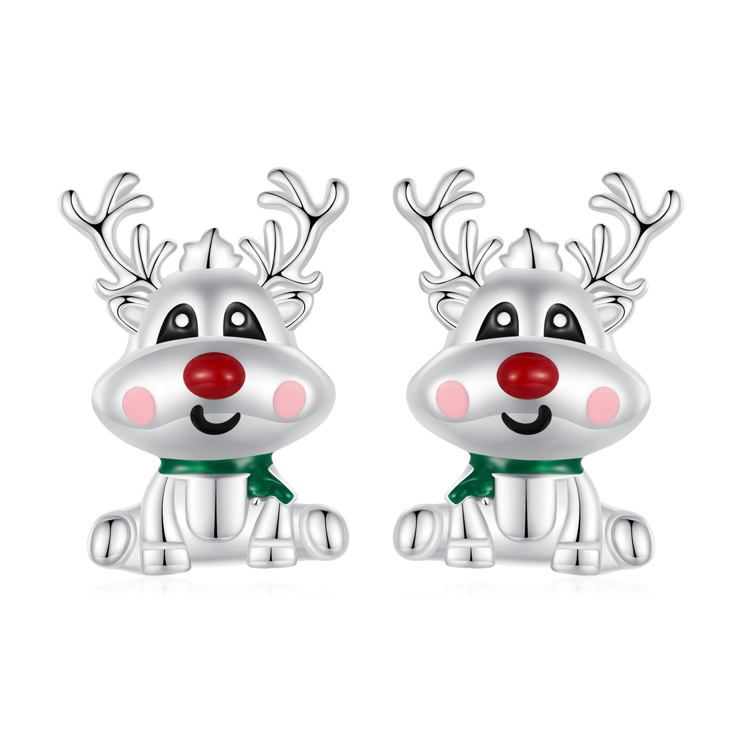 Pandora Stijl Kerst Rendier Oorbellen - BSE920