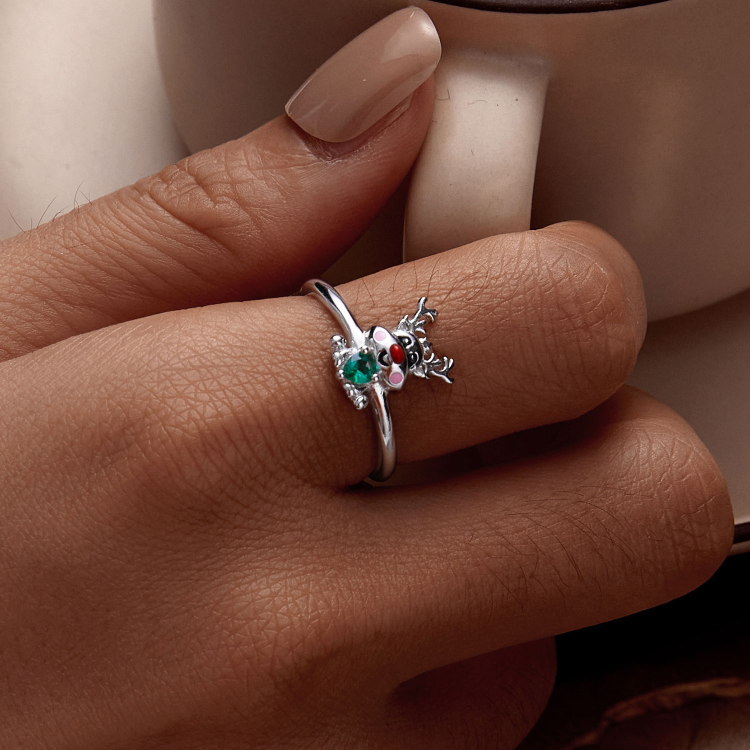 Pandora Stijl Kerstrendier Open Ring - BSR493-E