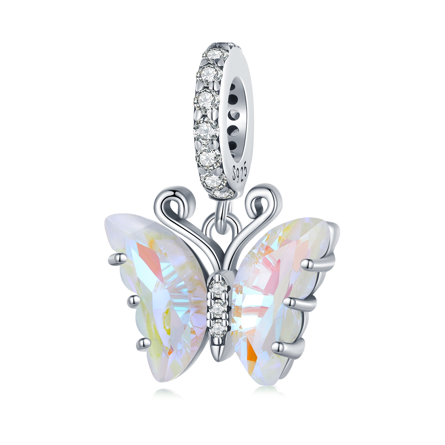 Pandora stijl Kleurrijke Aurora Vlinder Hanger - SCC2305-CF Pandora stijl Kleurrijke Aurora Vlinder Hanger - SCC2305-CF