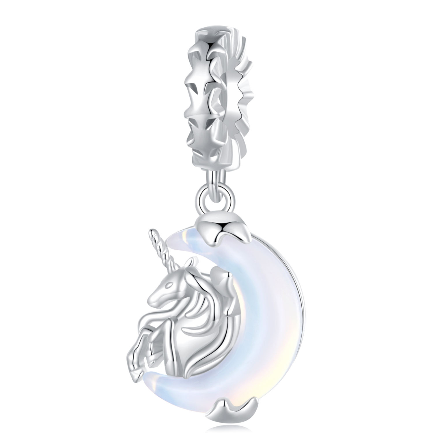 Pandora Stijl Maan Eenhoorn Hanger - BSC926 Pandora Stijl Maan Eenhoorn Hanger - BSC926