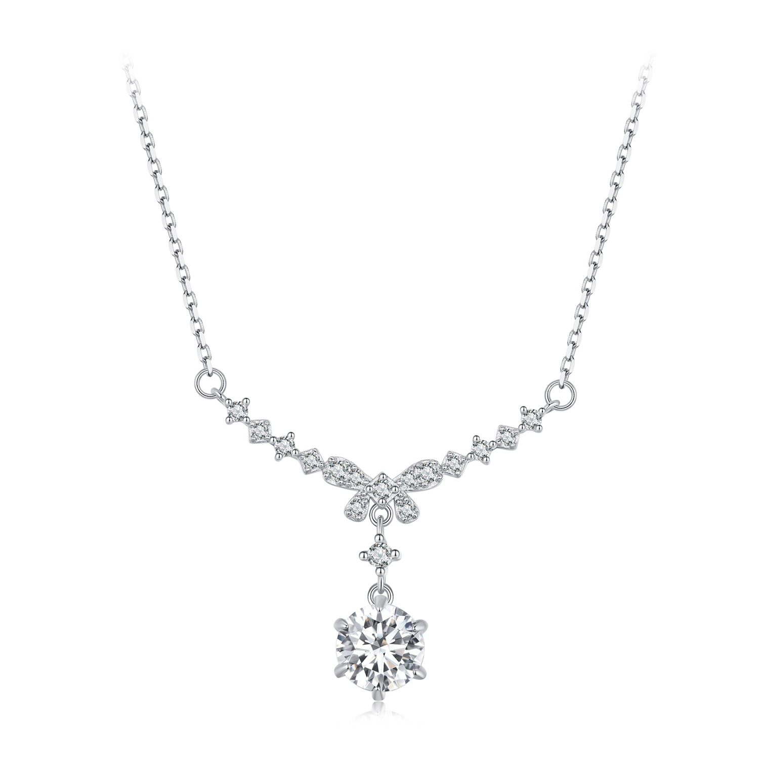 Pandora Stijl Moissanite Ketting (Eén Certificaat) - MSN020 Pandora Stijl Moissanite Ketting (Eén Certificaat) - MSN020