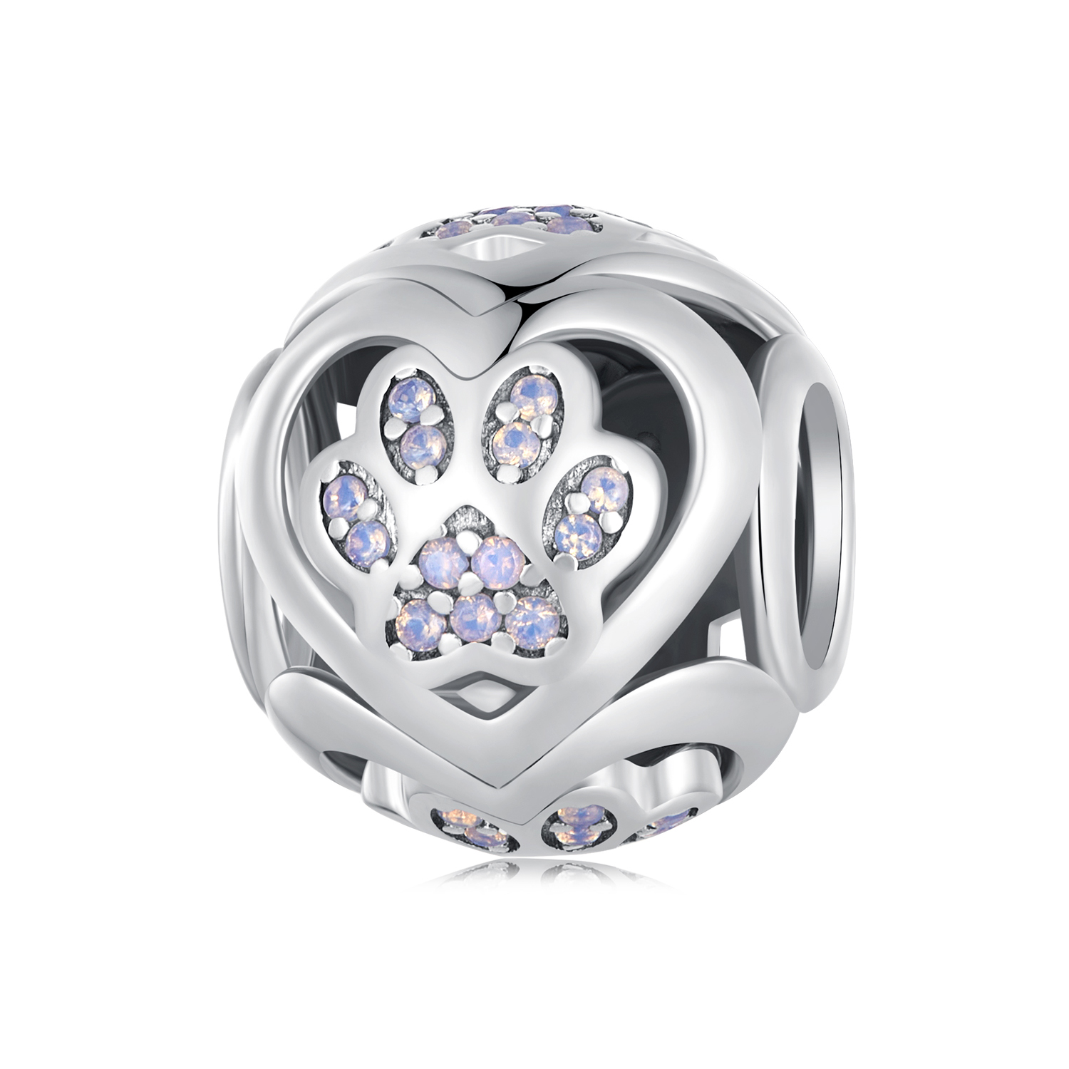 Pandora Stijl Pootafdruk Bedel - SCC2578 Pandora Stijl Pootafdruk Bedel - SCC2578