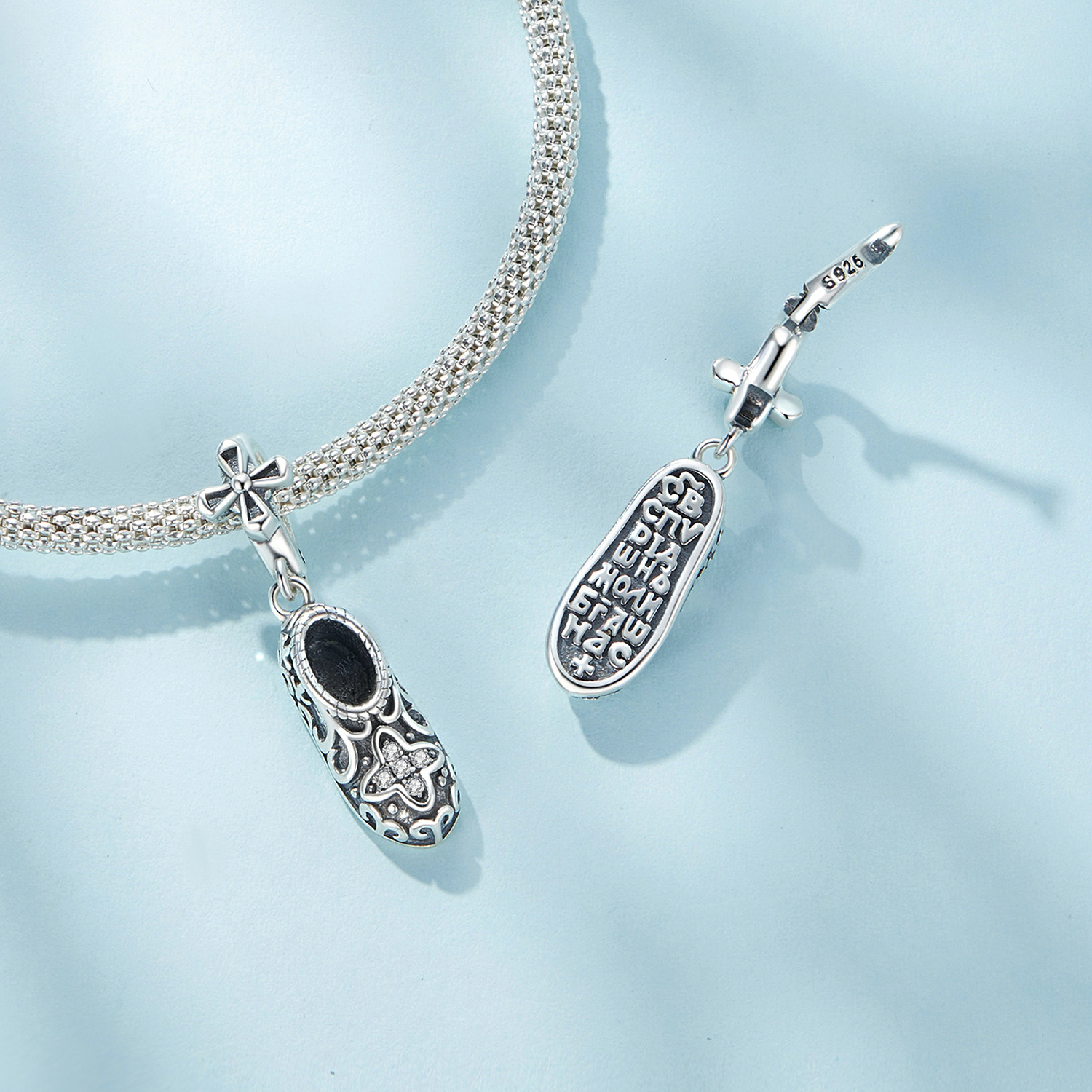 Pandora Stijl Prachtige Patroon Schoenen Hanger - SCC2573
