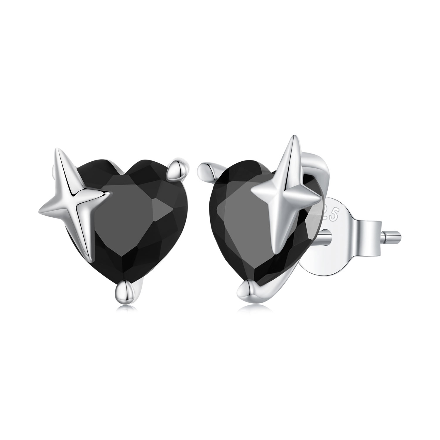 Pandora Stijl Retro Harten Oorstekers - SCE1654 Pandora Stijl Retro Harten Oorstekers - SCE1654