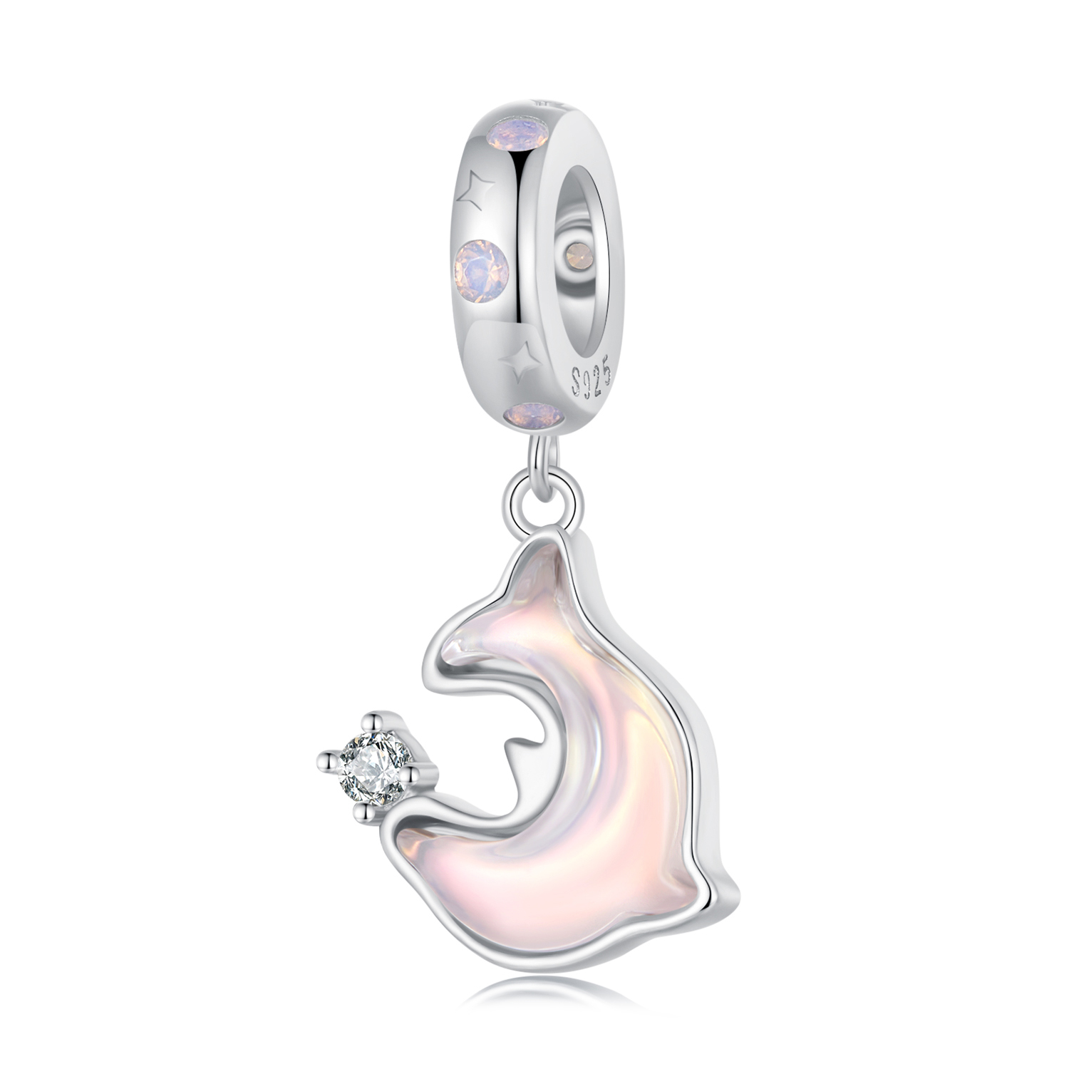Pandora Stijl Roze Dolfijn Hangertje - SCC2639 Pandora Stijl Roze Dolfijn Hangertje - SCC2639