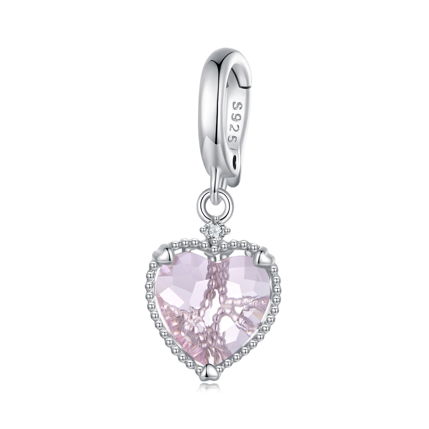 Pandora Stijl Roze Hart Hangend - SCC2594 Pandora Stijl Roze Hart Hangend - SCC2594