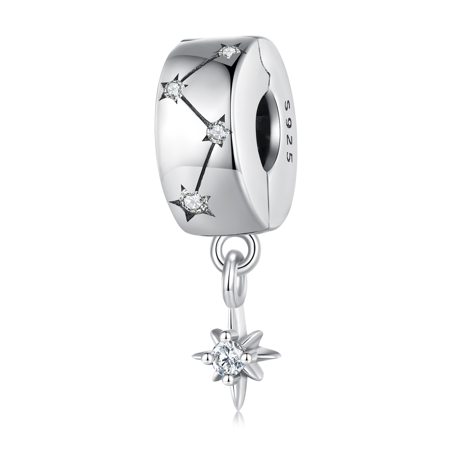 Pandora Stijl Sterrenexplosie Cirkel Clip - BSC808 Pandora Stijl Sterrenexplosie Cirkel Clip - BSC808