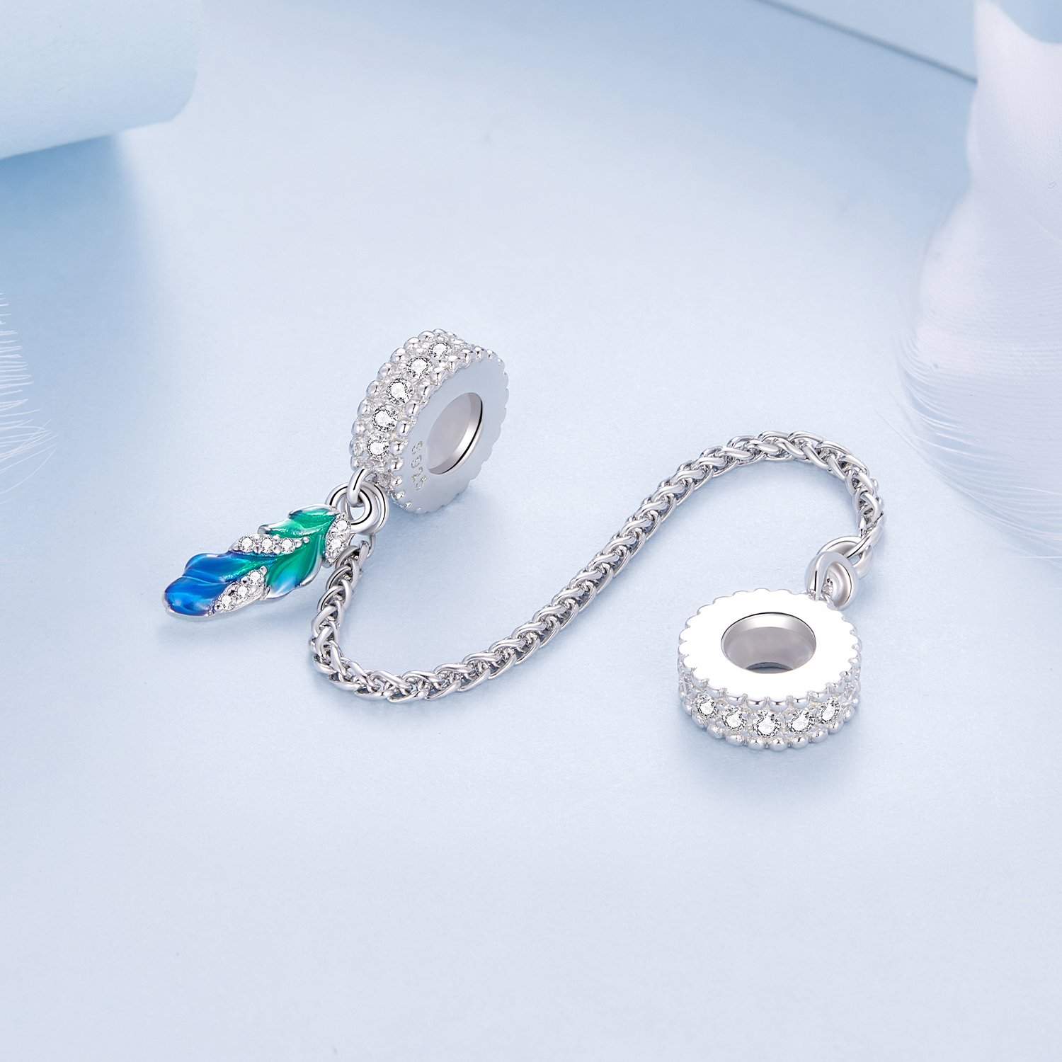Pandora Stijl Veer Veilige Ketting - BSC914
