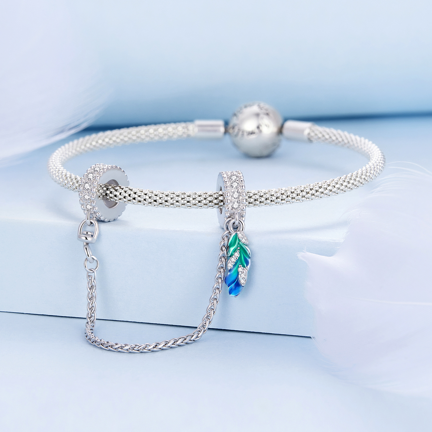 Pandora Stijl Veer Veilige Ketting - BSC914