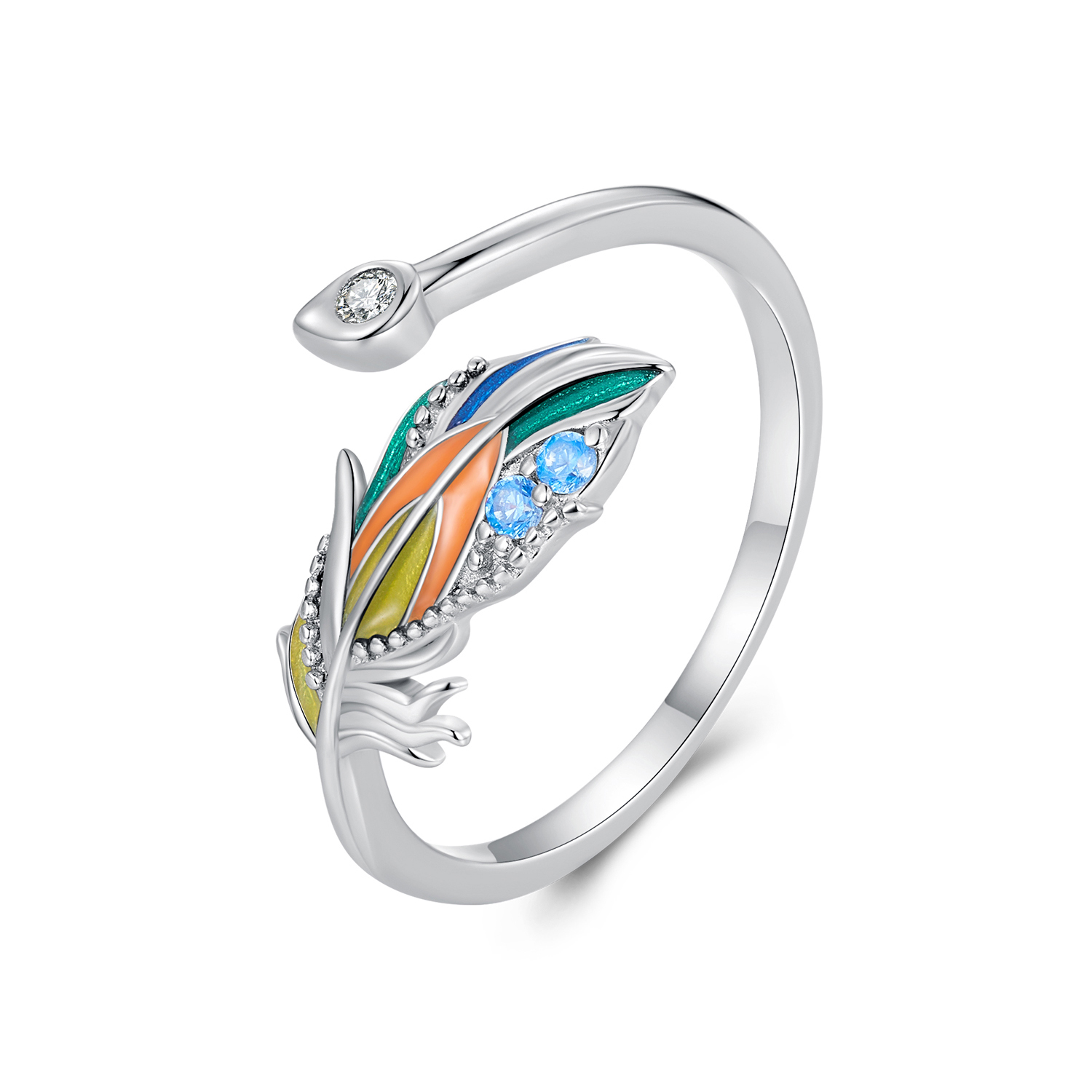 Pandora Stijl Veerring met Veder - BSR469-E Pandora Stijl Veerring met Veder - BSR469-E