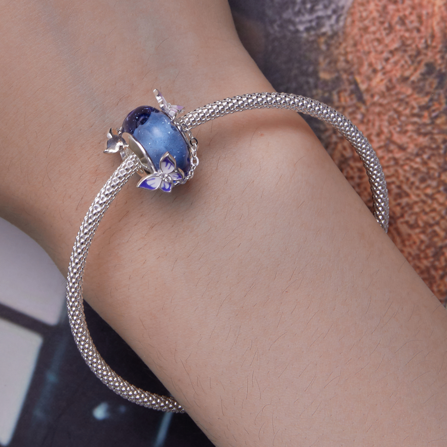 Pandora Stijl Vlinder Kwast Bedel - SCC2461