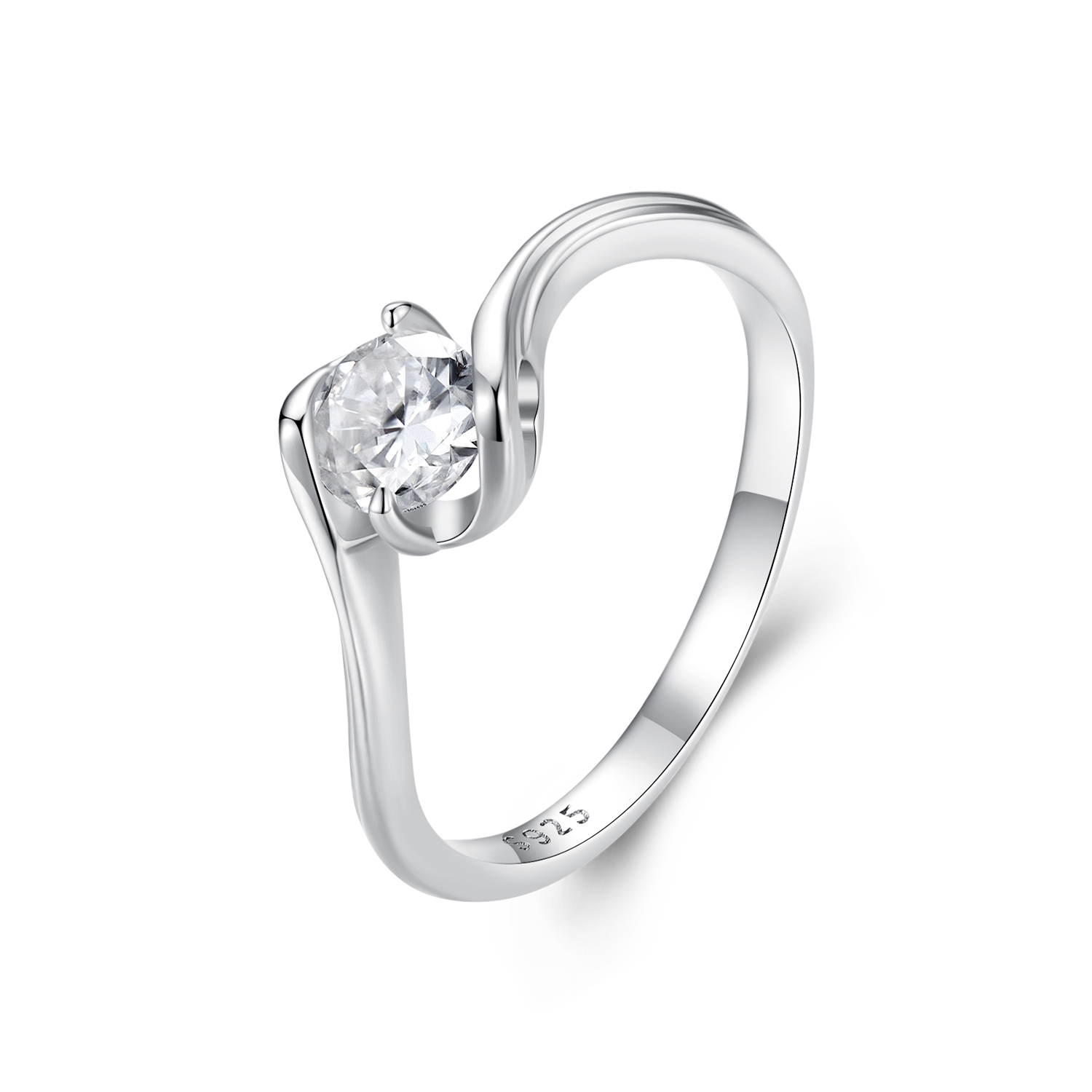 Pandora-stijl 0.5Ct Moissanite Ring (Eén Certificaat) - MSR040 Pandora-stijl 0.5Ct Moissanite Ring (Eén Certificaat) - MSR040