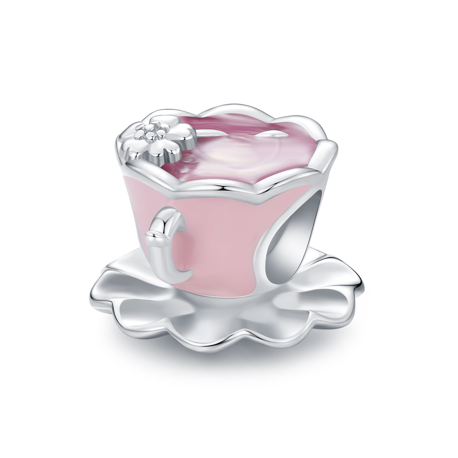 Pandora-stijl Bloem Theekop Bedel - SCC2563 Pandora-stijl Bloem Theekop Bedel - SCC2563