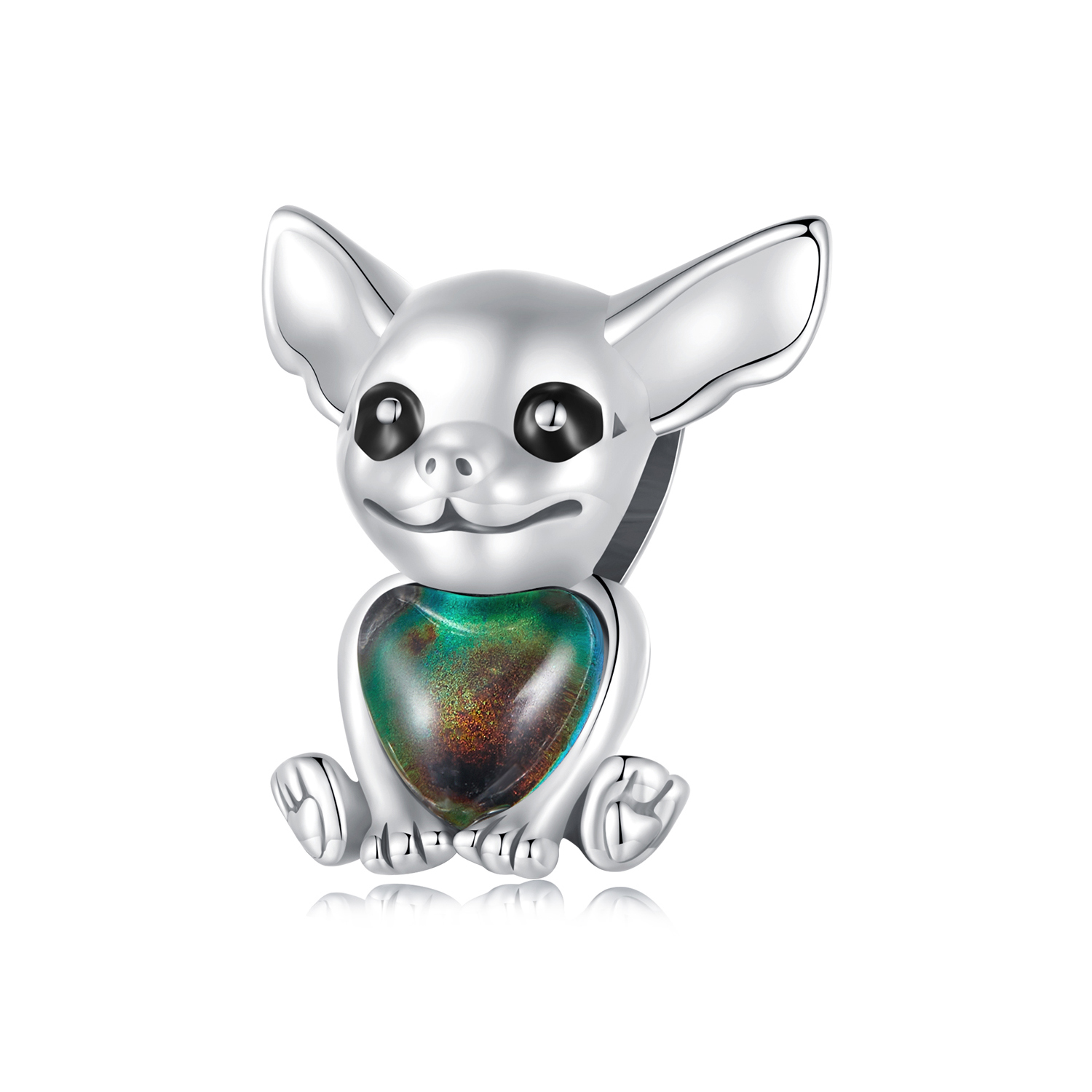 Pandora-stijl Chihuahua-bedel - SCC2601 Pandora-stijl Chihuahua-bedel - SCC2601