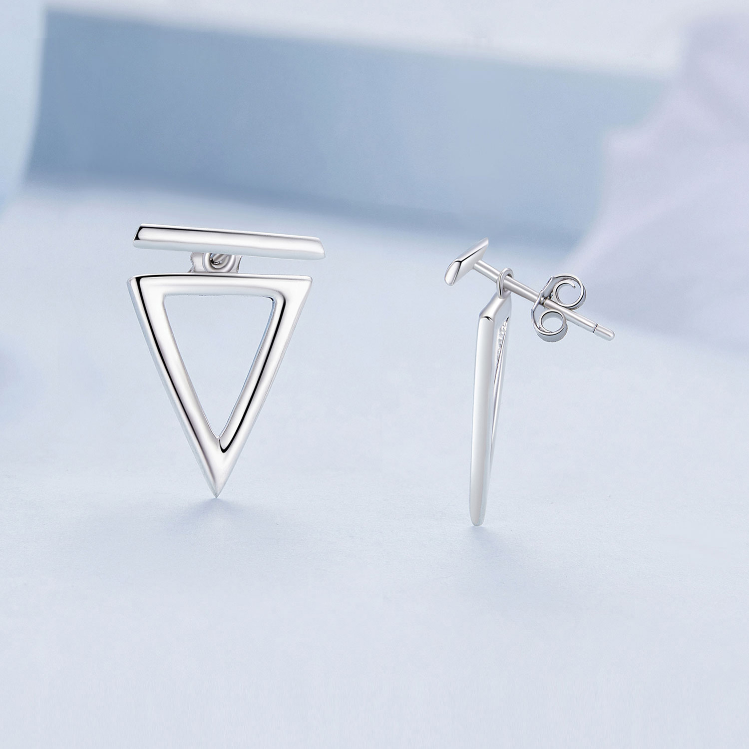 Pandora-stijl driehoekige studs oorbellen - BSE900