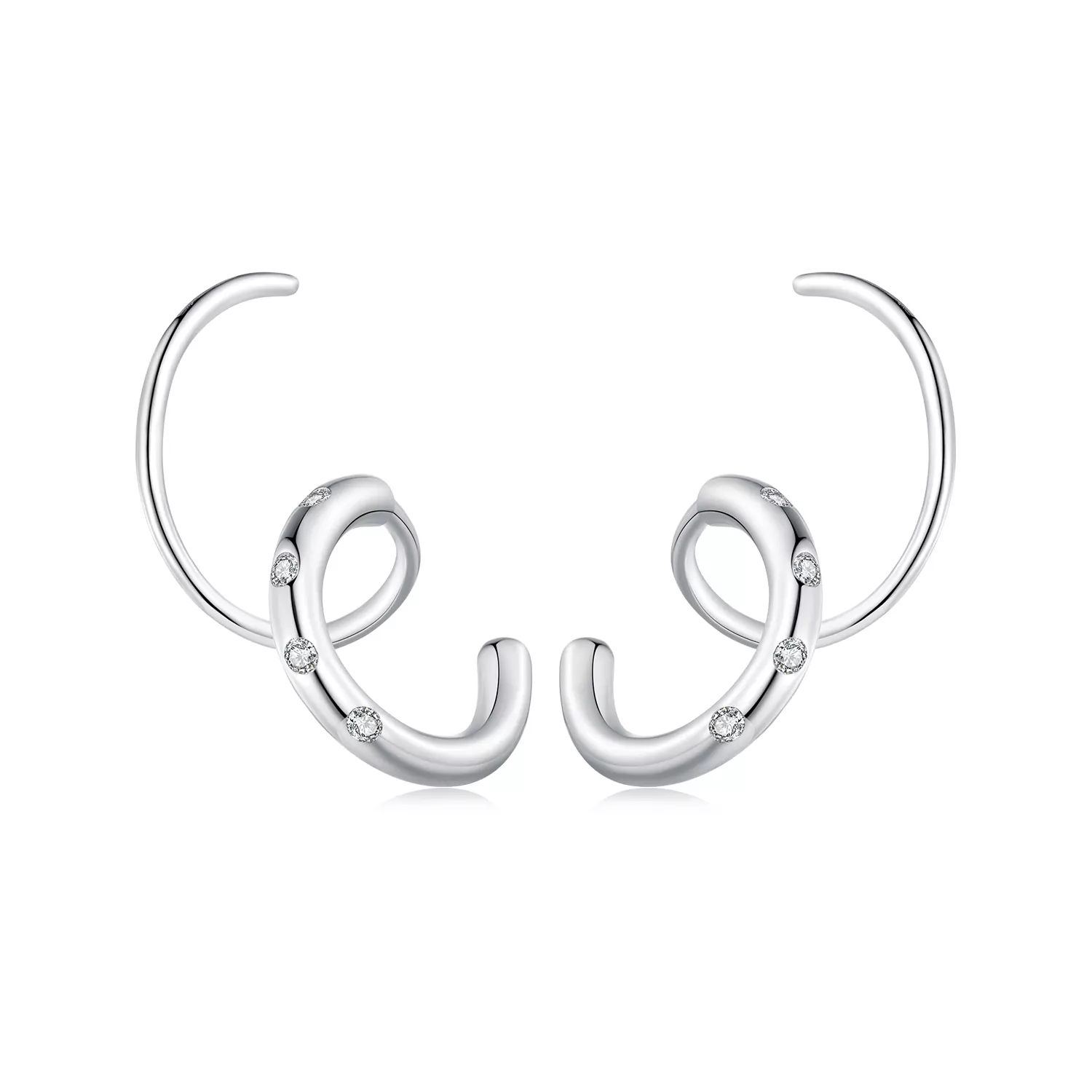 Pandora-stijl Dubbele Hoepel Oorbellen Stud Oorbellen - SCE1652