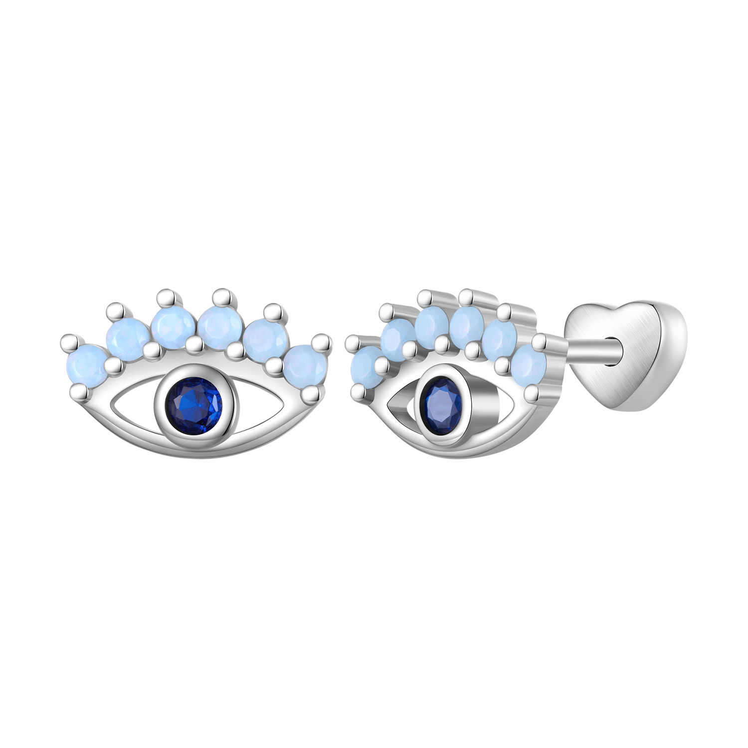 Pandora-stijl Duivelogen Twee-Draag Studs Oorbellen - SCE1581 Pandora-stijl Duivelogen Twee-Draag Studs Oorbellen - SCE1581
