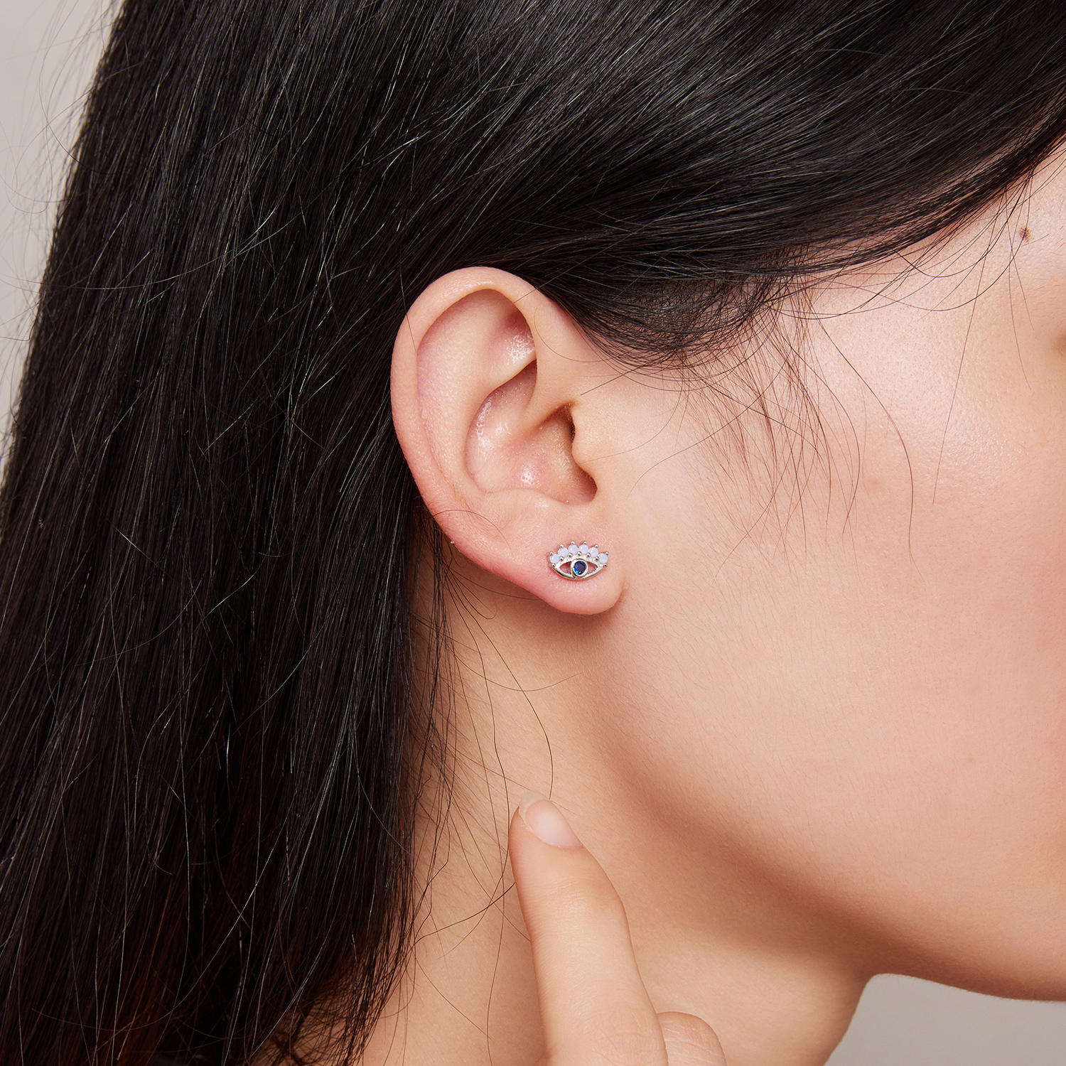 Pandora-stijl Duivelogen Twee-Draag Studs Oorbellen - SCE1581
